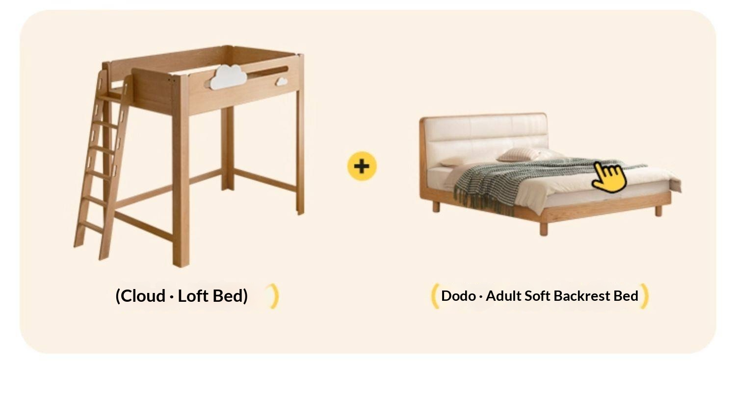 Rubberwood Solid Wood Children's Loft Bed