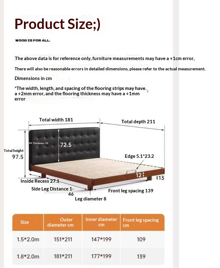 Poplar Solid Wood Eco Cloud Leather Soft Bed