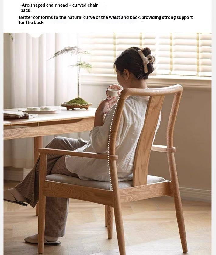 Oak Solid Wood Backrest Soft Chair