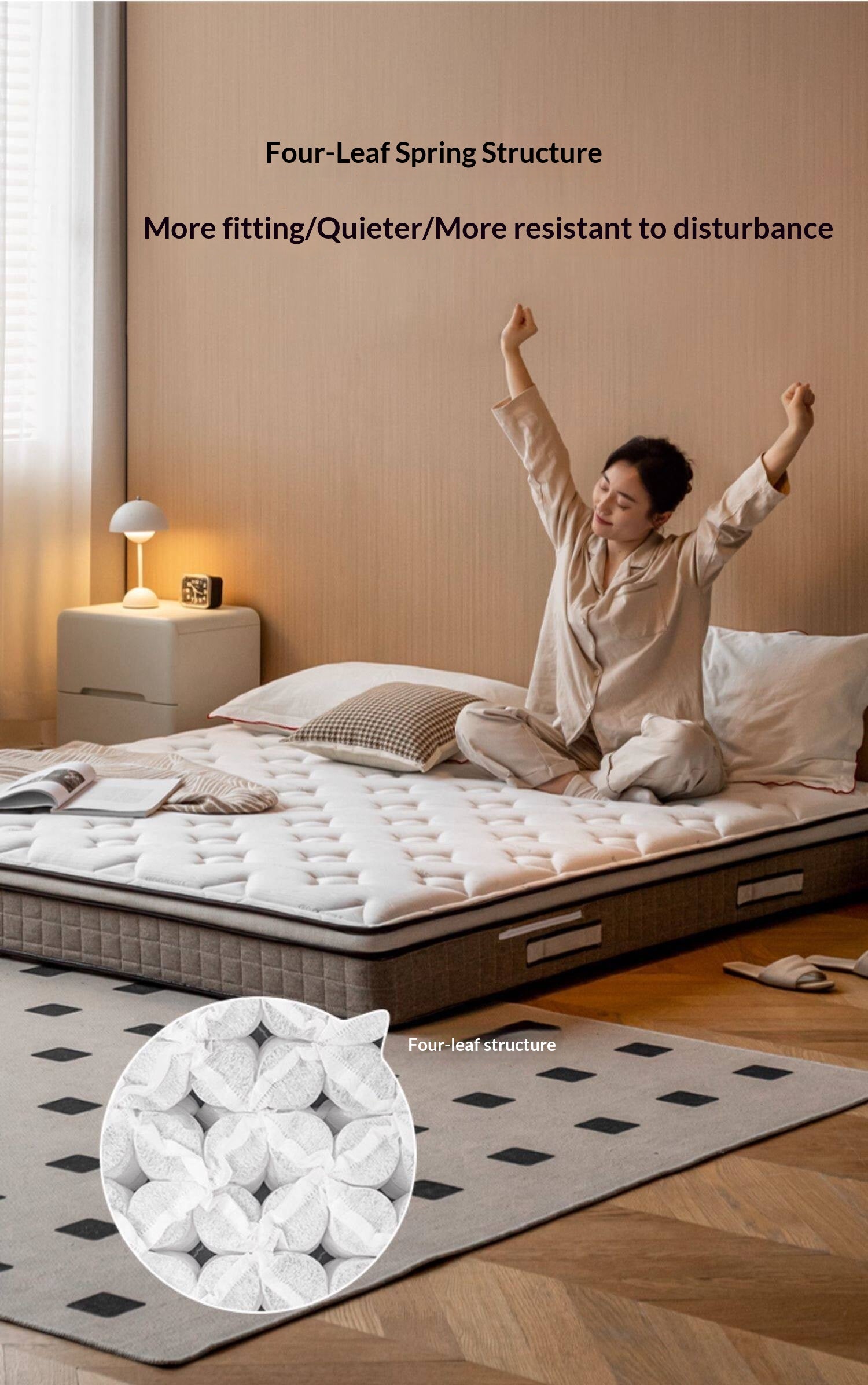 Zero-Glue Latex Mattress with Silver Ion, Soft Sponge, and Independent Spring