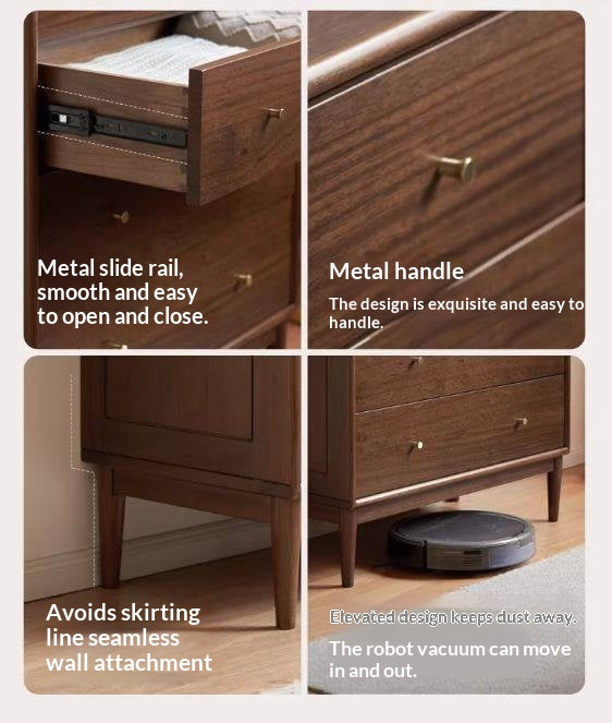 Red Zebrawood Solid Wood Modern Minimalist Chest of Drawers