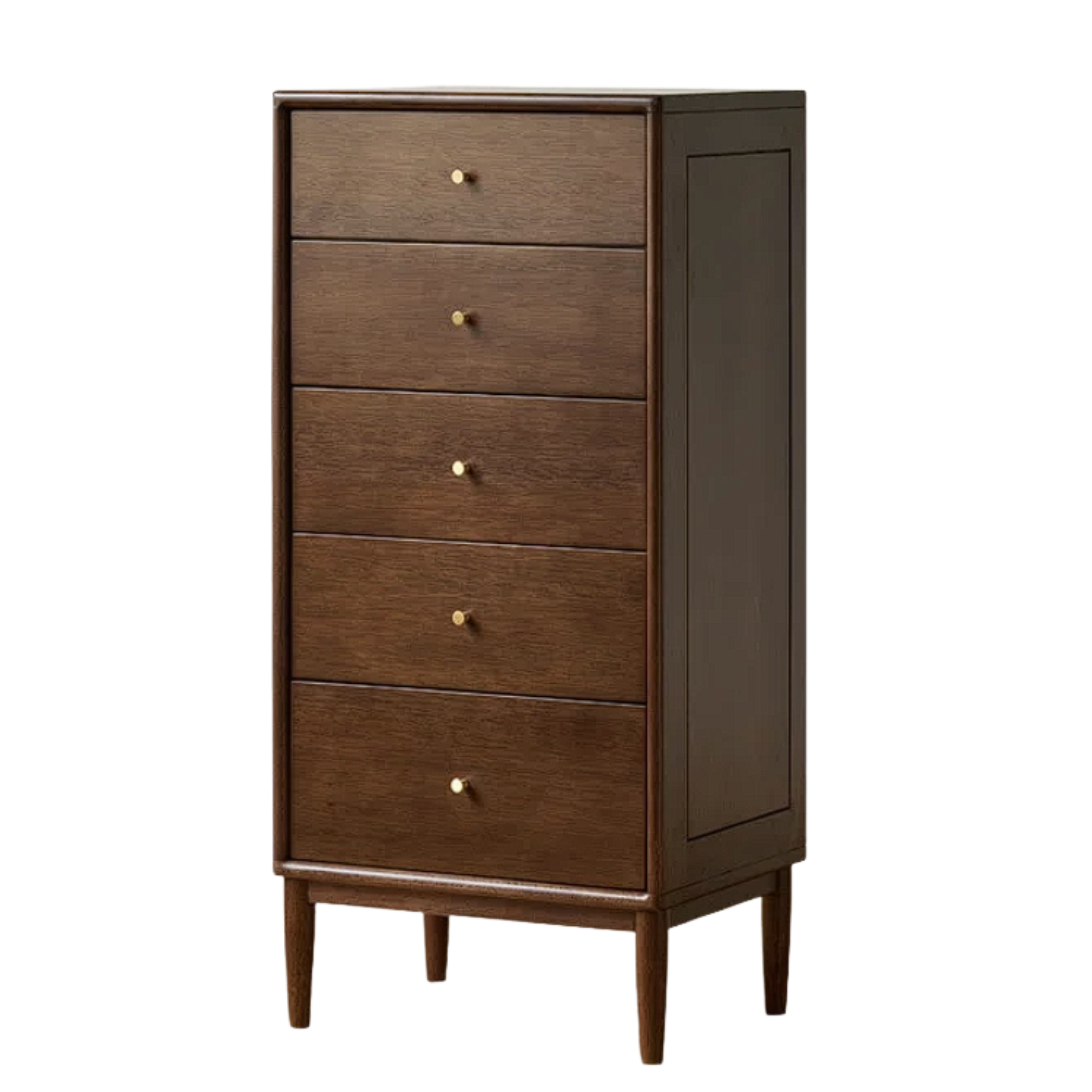 Oak, Solid Rubberwood, Golden Pearwood Modern Minimalist Chest of Drawers