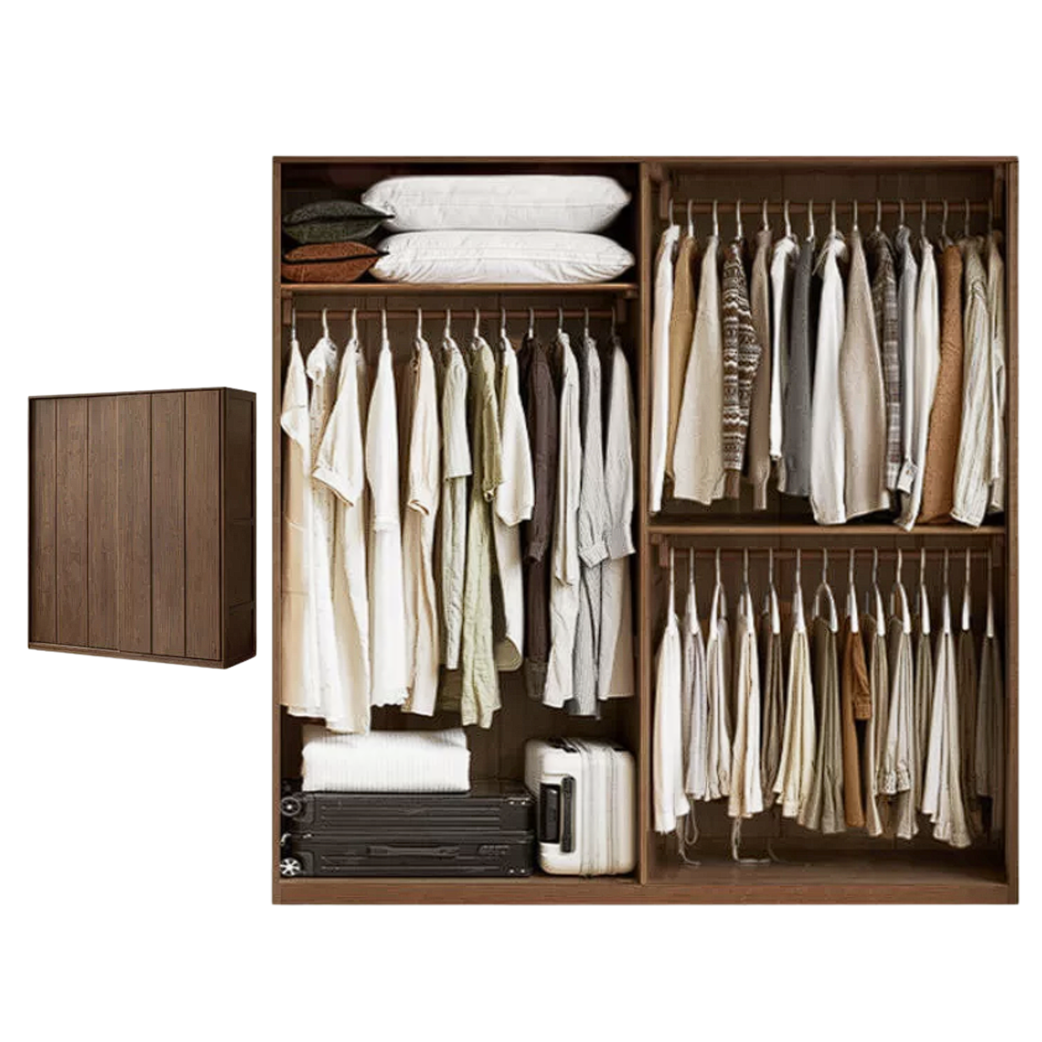 Black Walnut, Sandalwood Sliding Door Wardrobe.