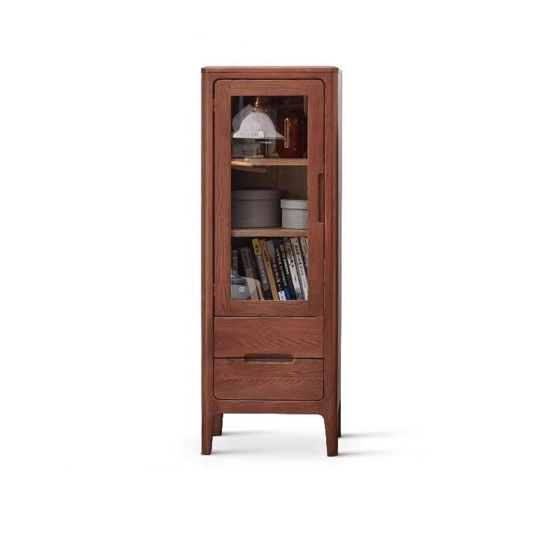 Oak solid wood side cabinet display storage -