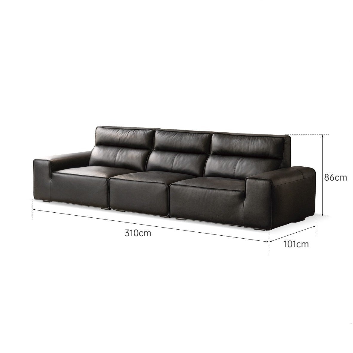 American cattle leather sofa black