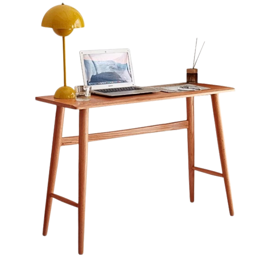 Oak, Cherry Solid Wood Narrow Office Desk