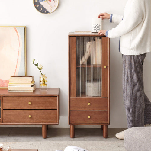 Oak, Pine Solid Wood Side Cabinet