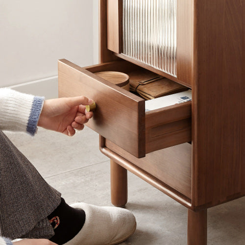 Oak, Pine Solid Wood Side Cabinet