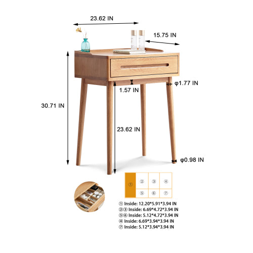 Oak Dressing Table Multifunctional nightstand