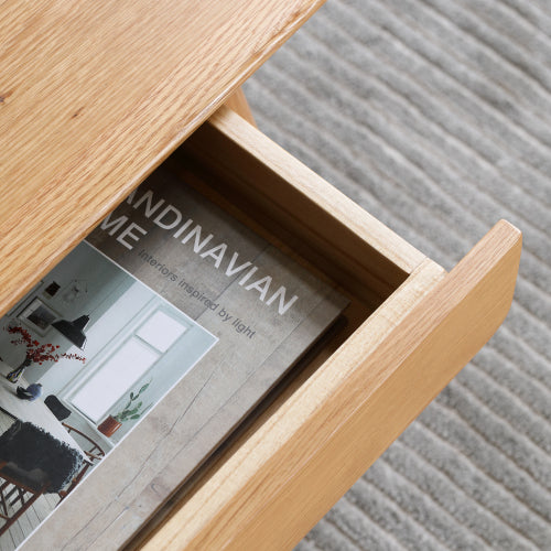 Oak Solid Wood Coffee Table with drawers