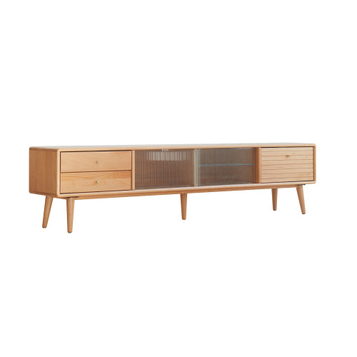 European Beech solid wood TV cabinet: