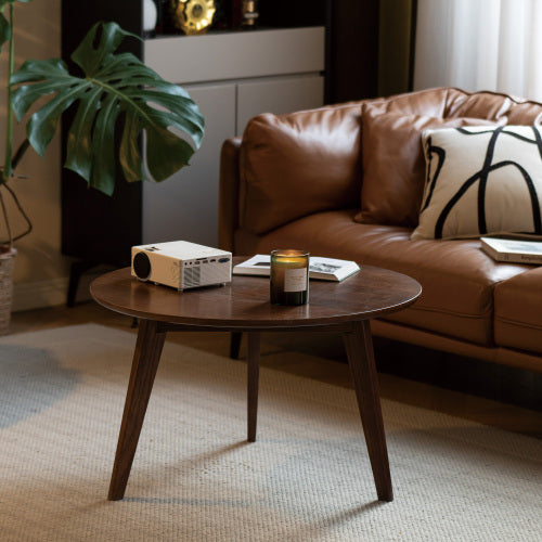 OAK Solid Wood Walnut color Round Coffee Table
