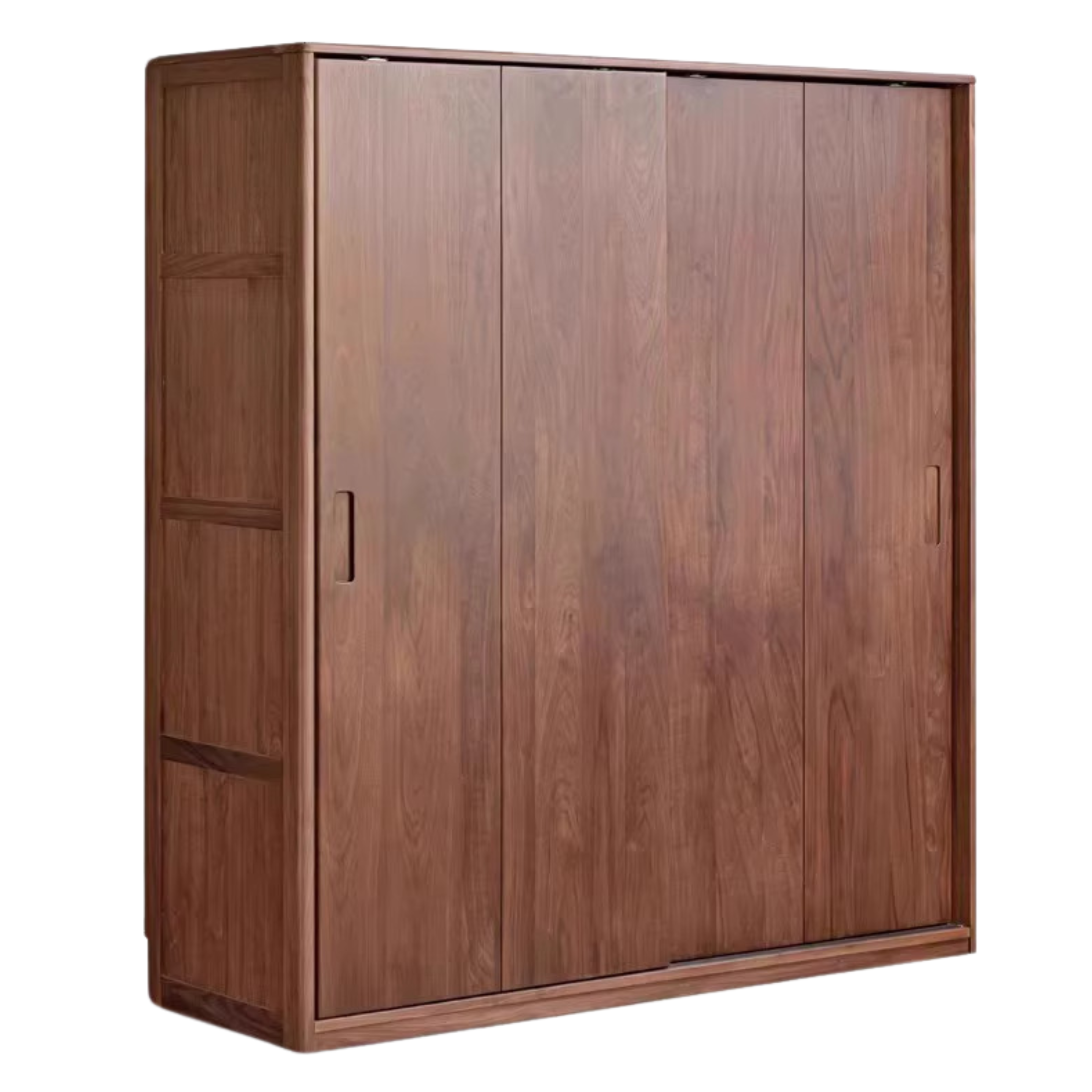 Black walnut solid wood sliding door wardrobe)