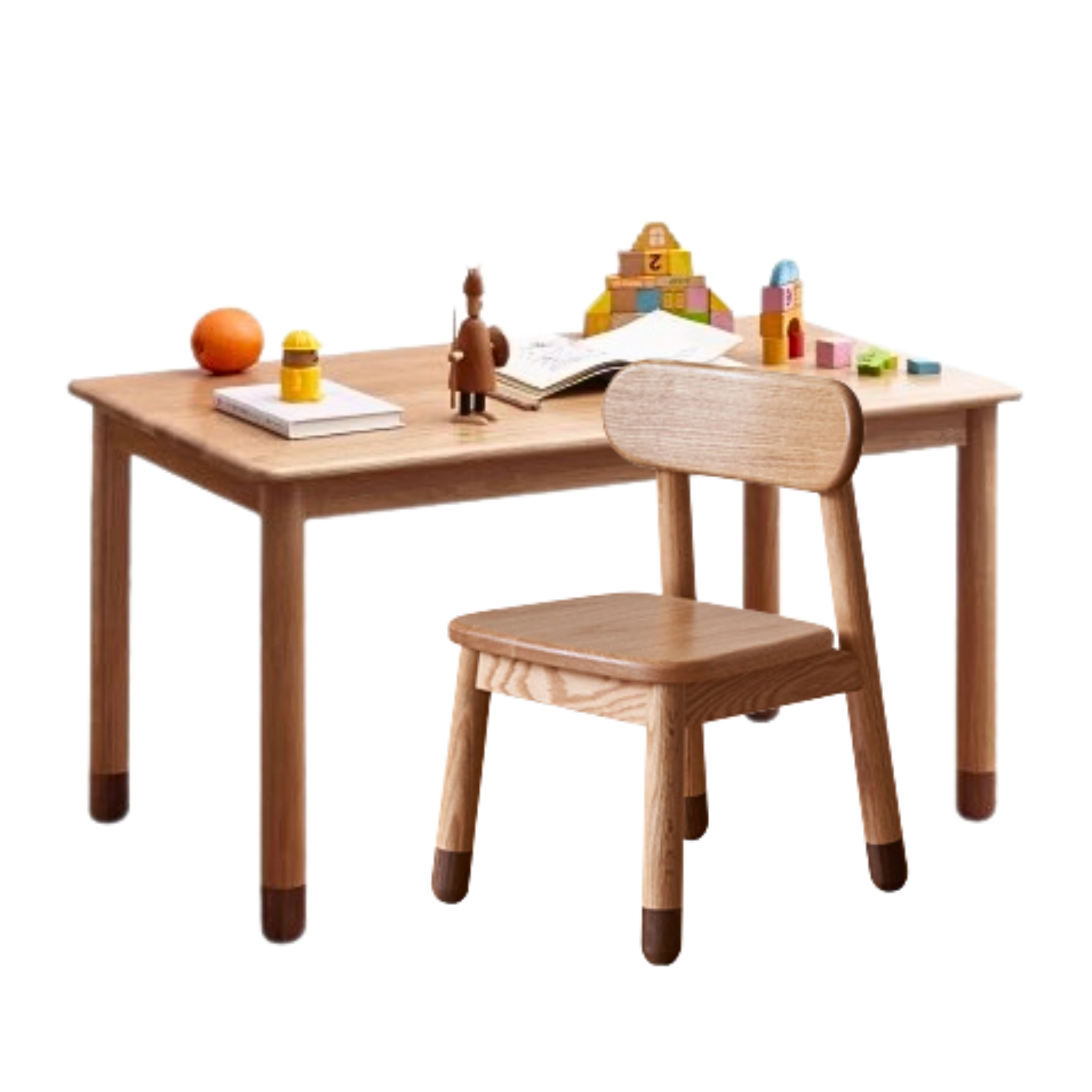 Oak solid wood table primary school, desk for elementary school students