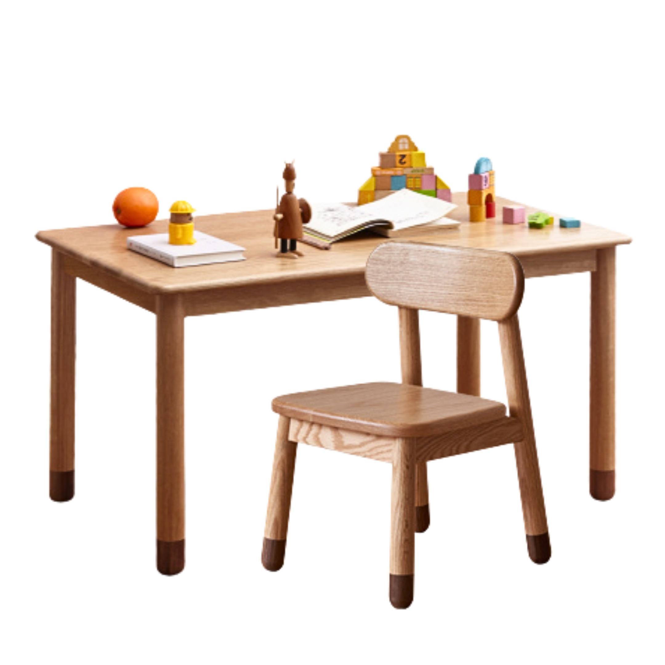 Oak solid wood table primary school, desk for elementary school students