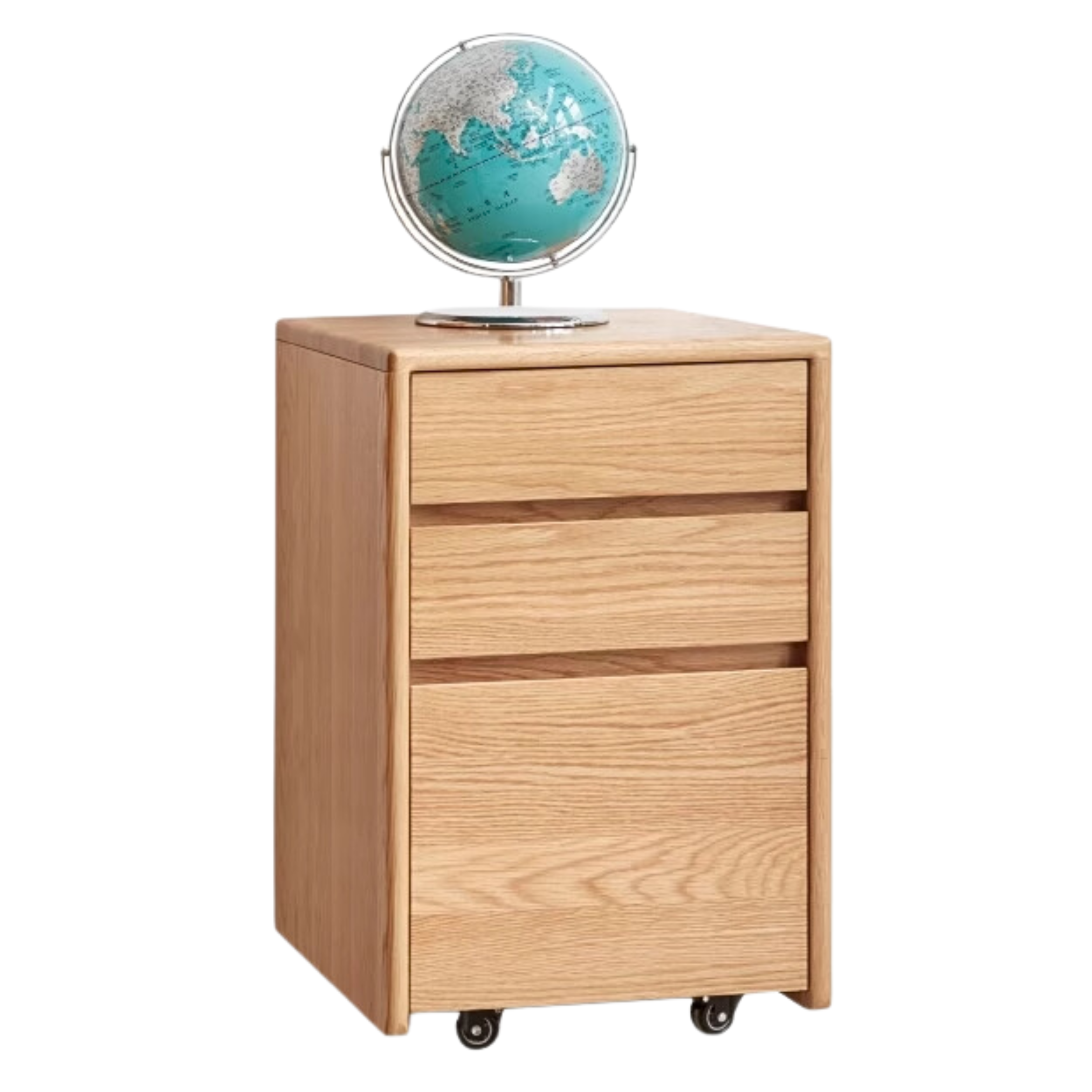 Oak solid wood drawer multi-functional bedside table: