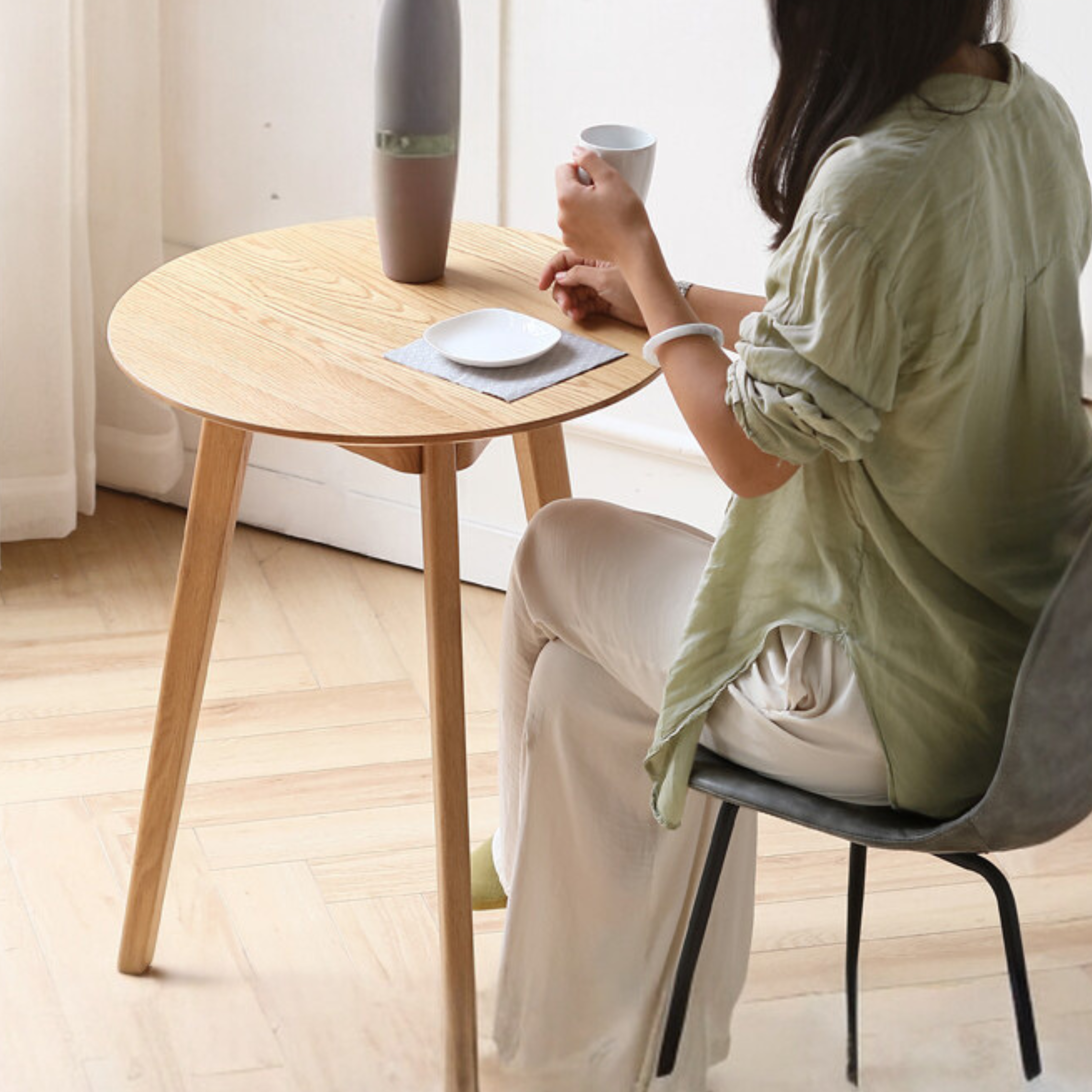 Oak solid wood Side table -