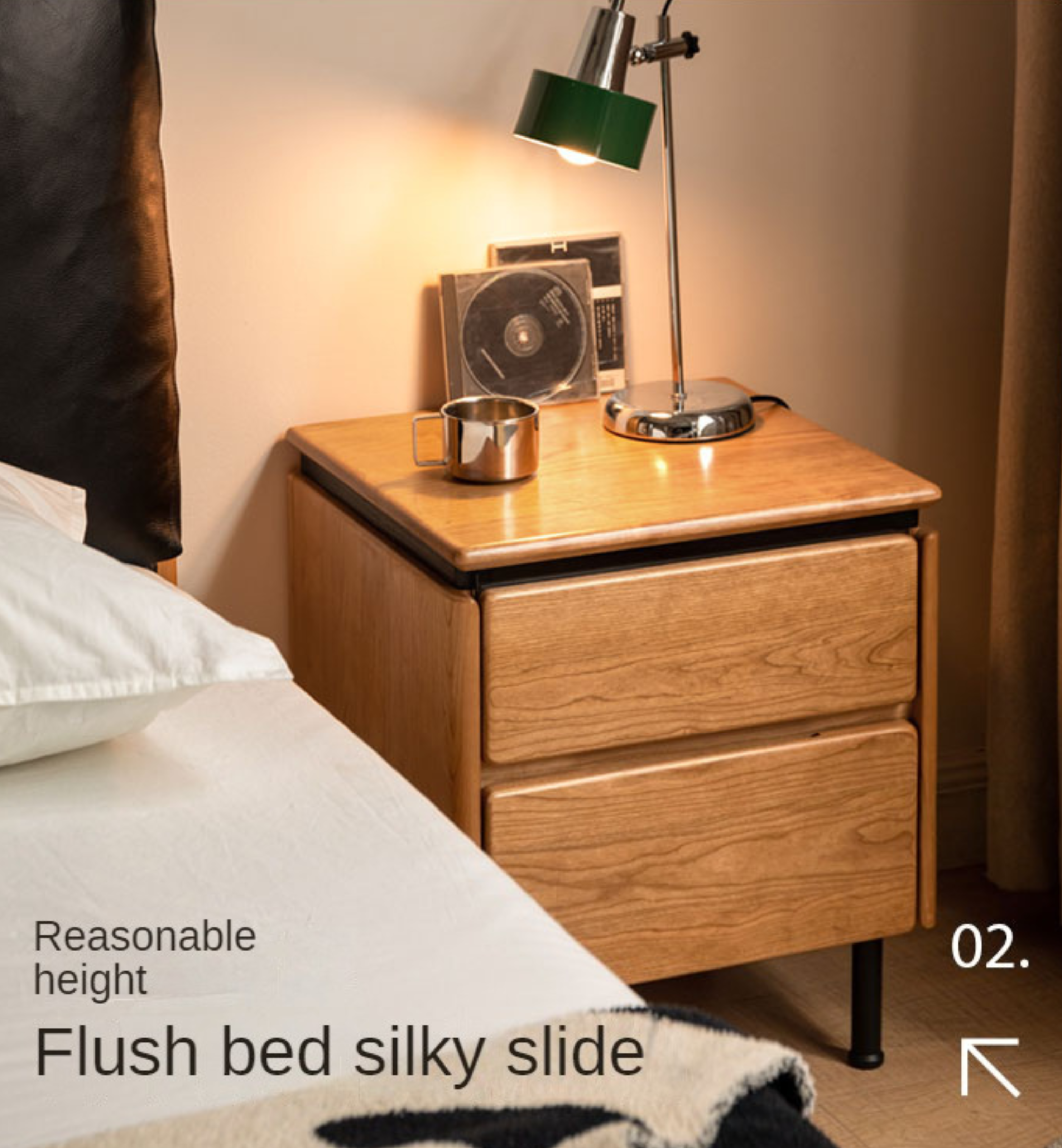 Cherry Solid Wood Nightstand