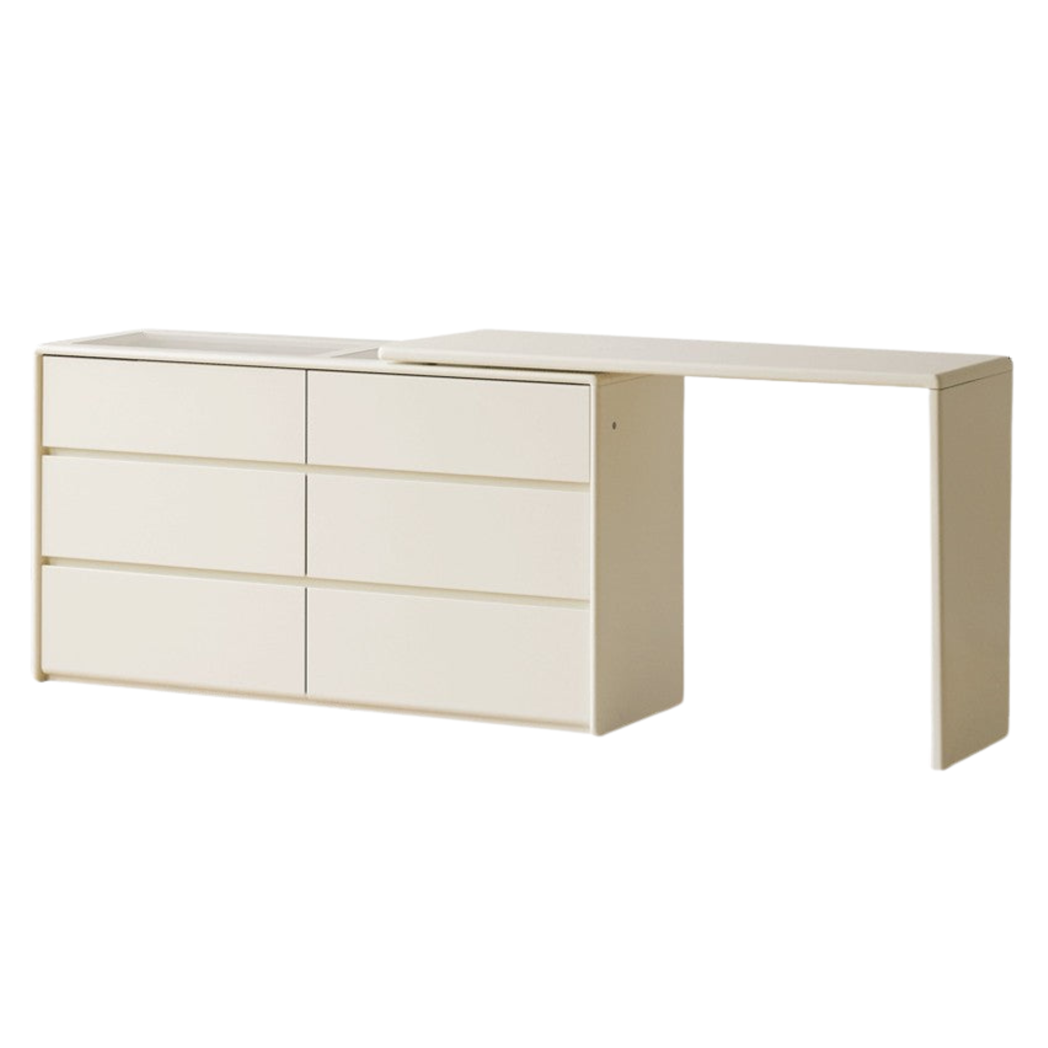 Poplar Solid Wood Dressing Table, Simple White Cabinet