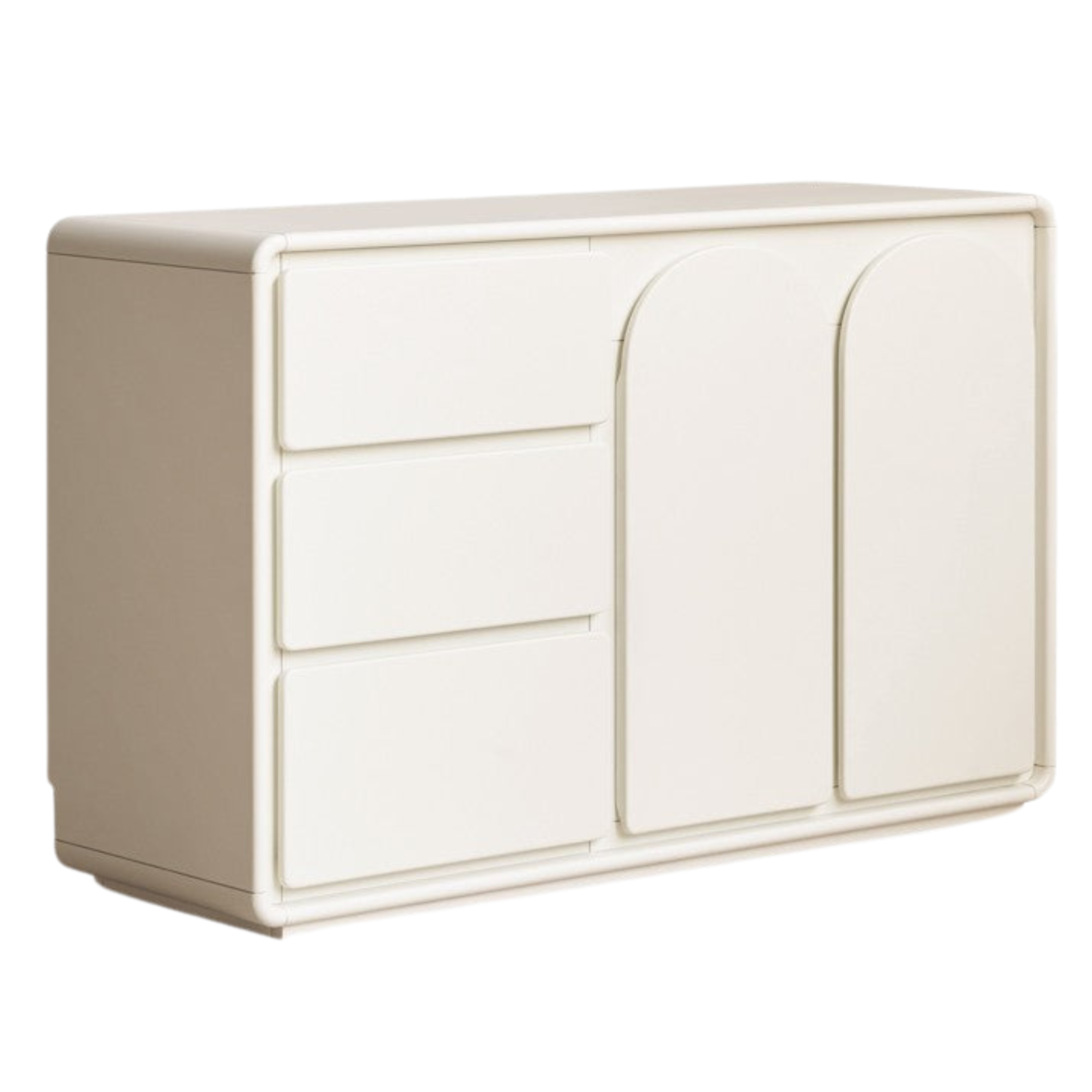 Poplar Solid Wood White Storage Cabinet: