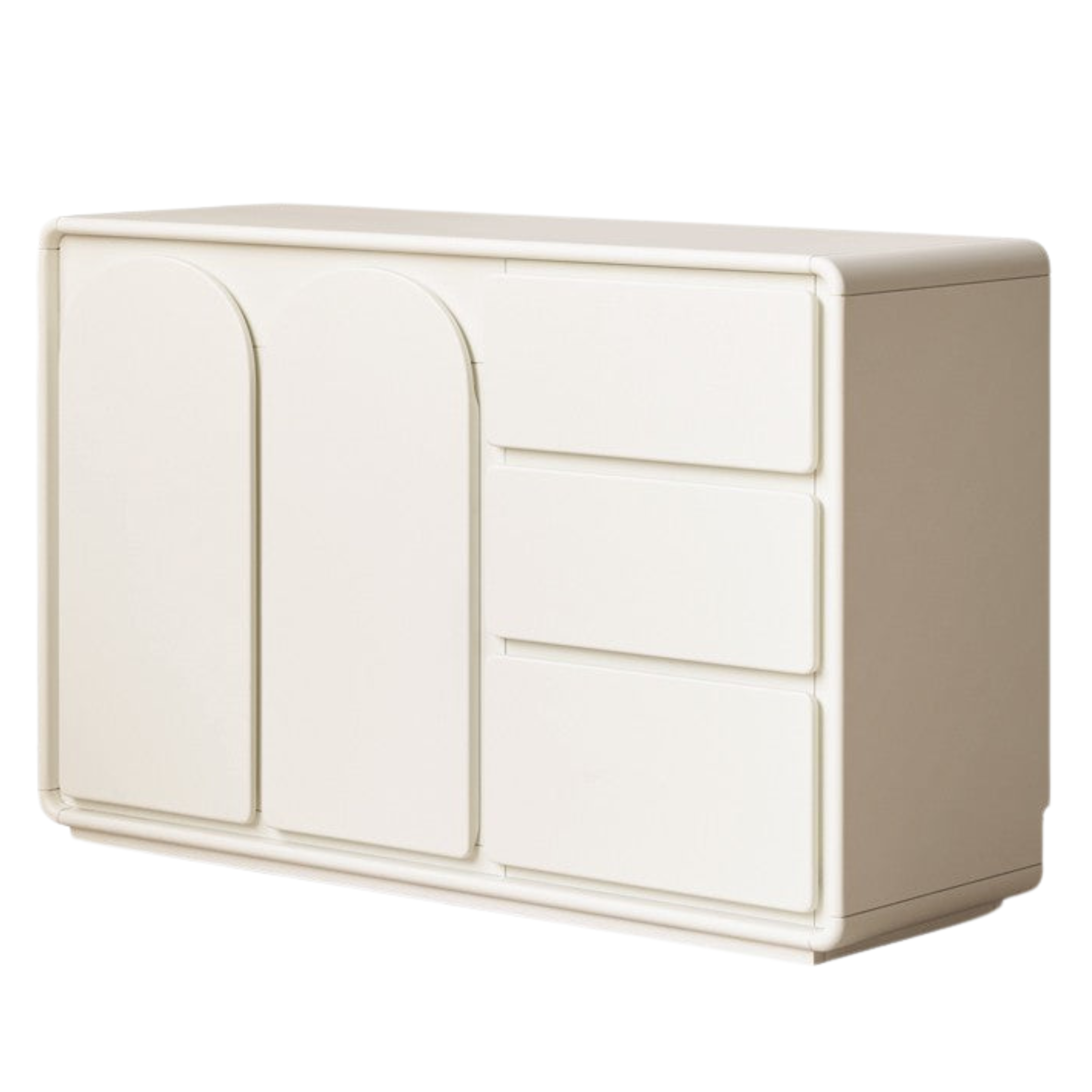 Poplar Solid Wood White Storage Cabinet: