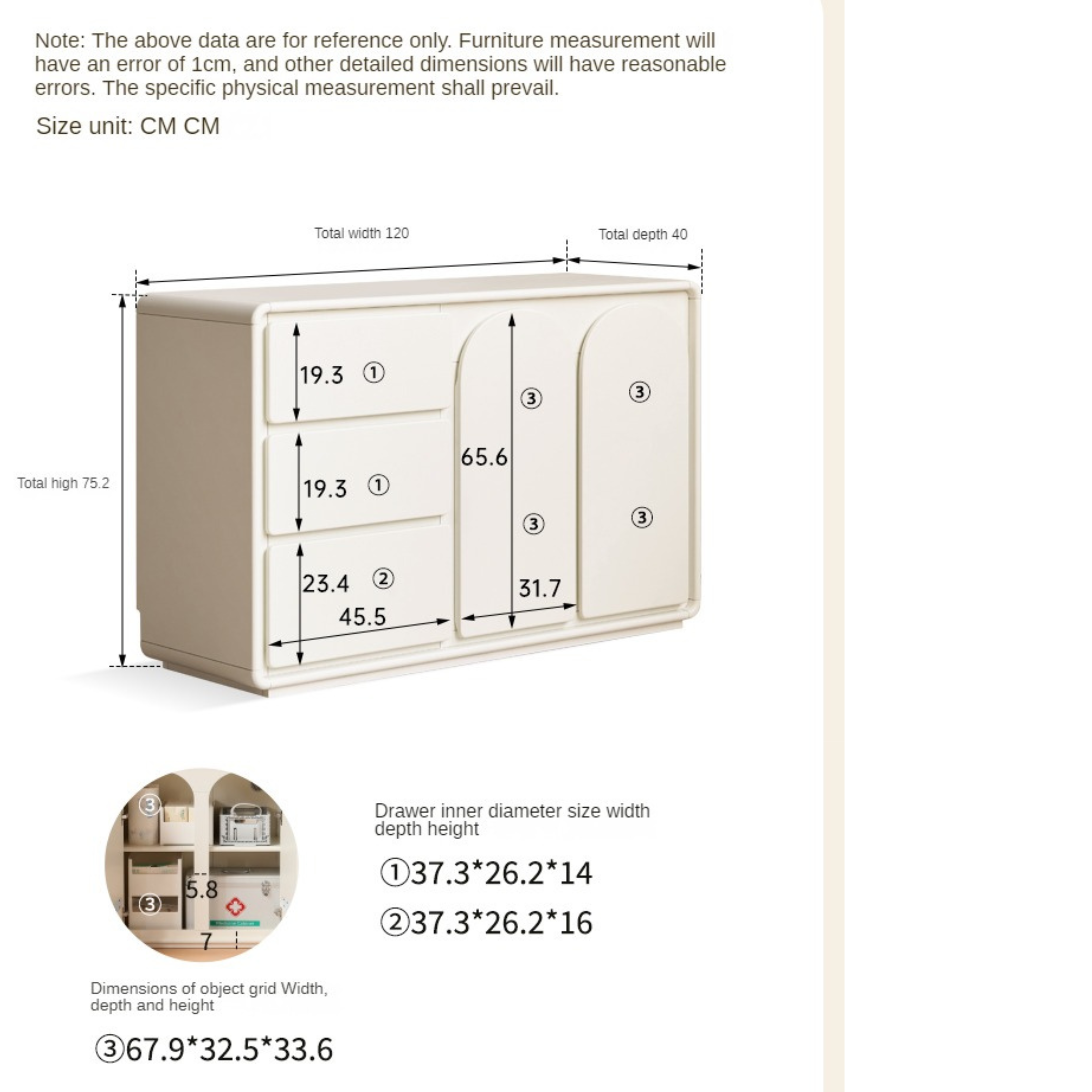 Poplar Solid Wood White Storage Cabinet: