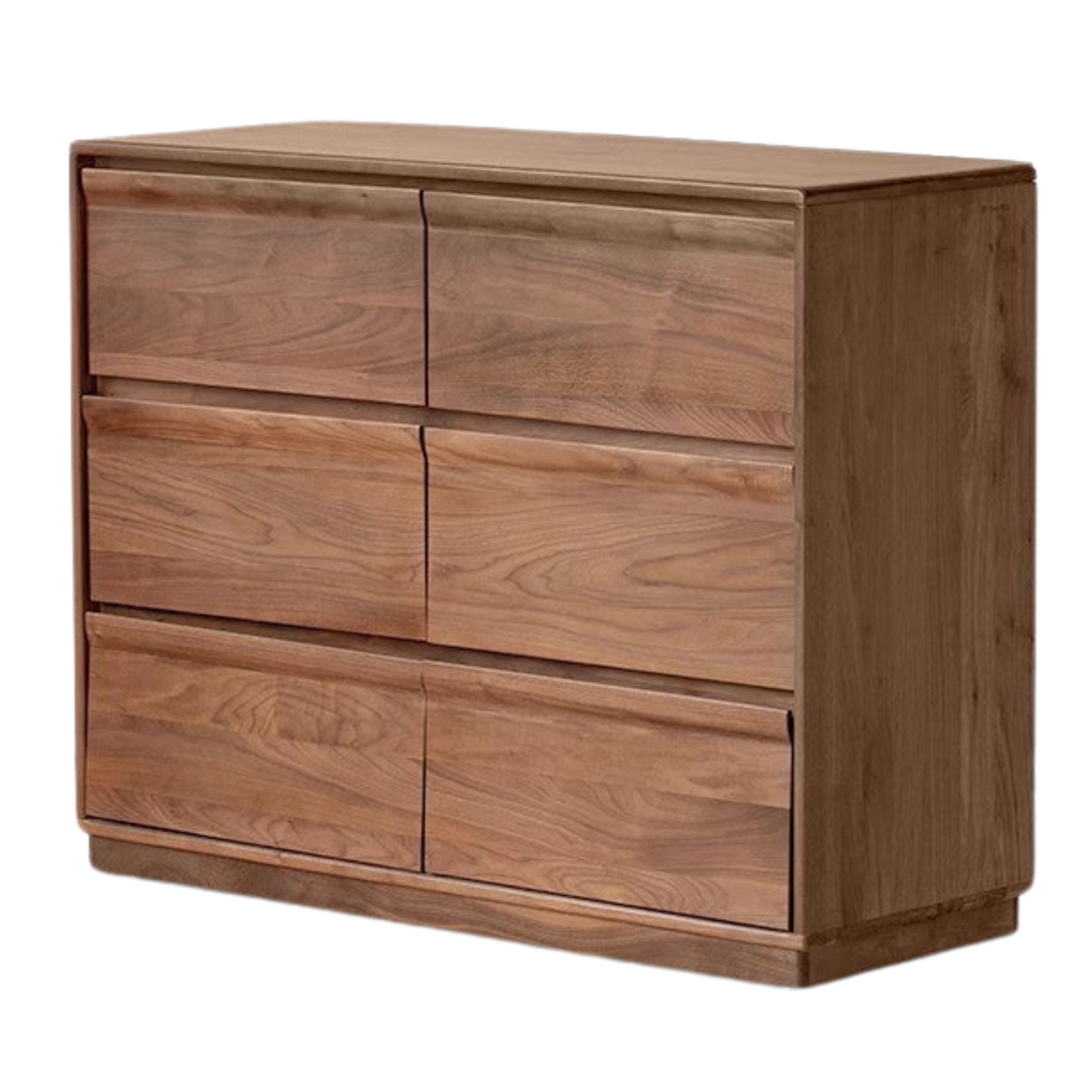 Black Walnut Solid Wood Six Drawers Cabinet