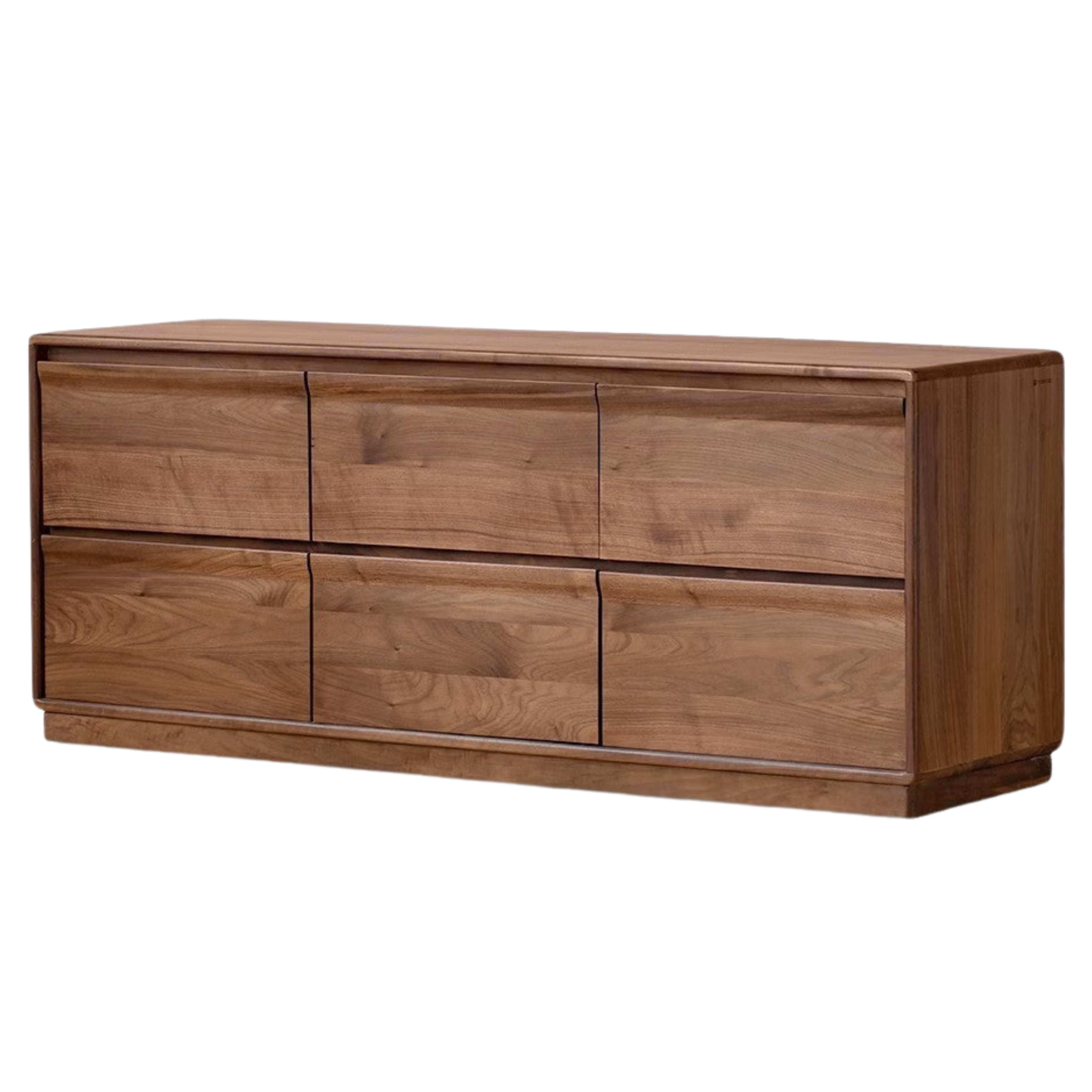 Black Walnut Solid Wood Six Drawers Cabinet