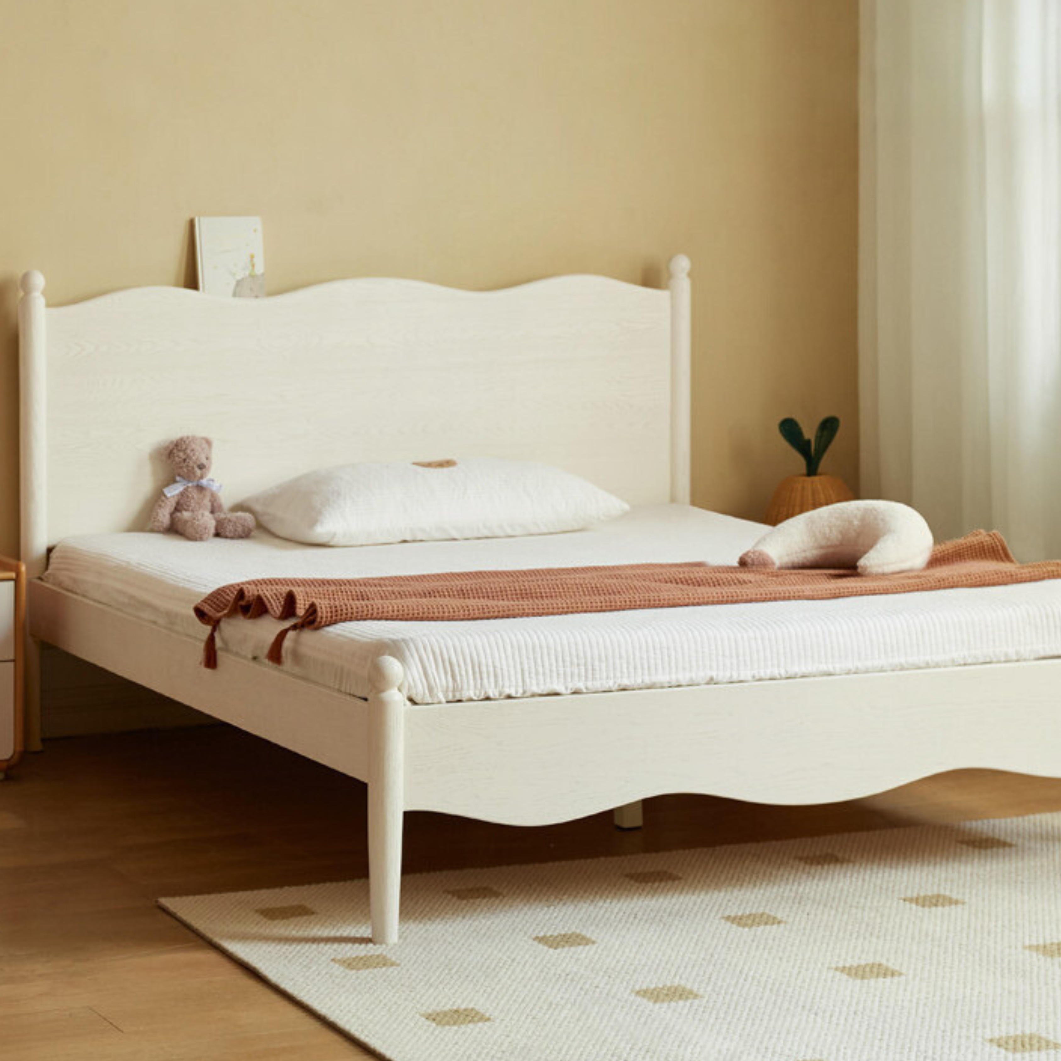 Oak solid wood Children's Bed Cream Style<