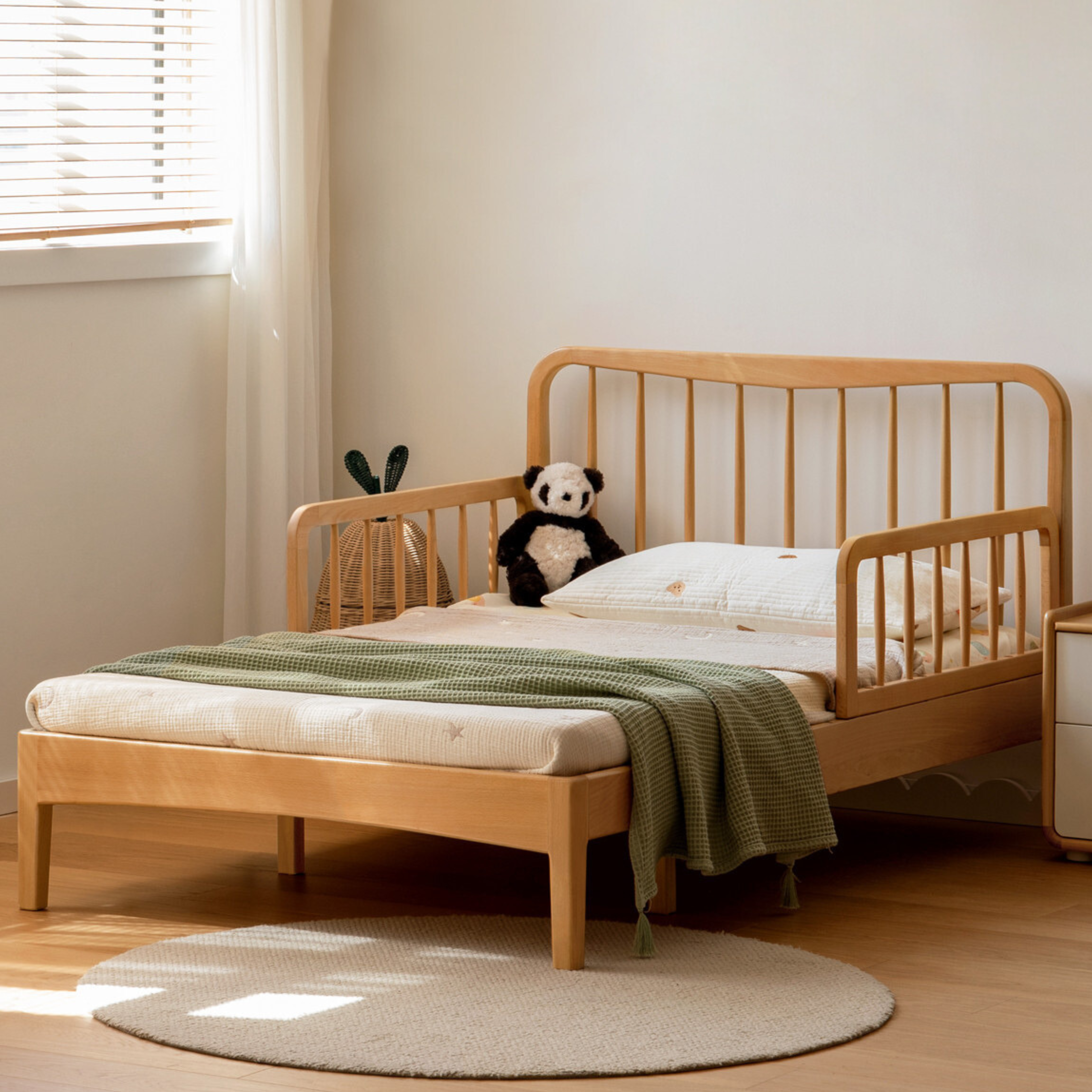 Beech, Oak solid wood Whispering Telescopic Bed<