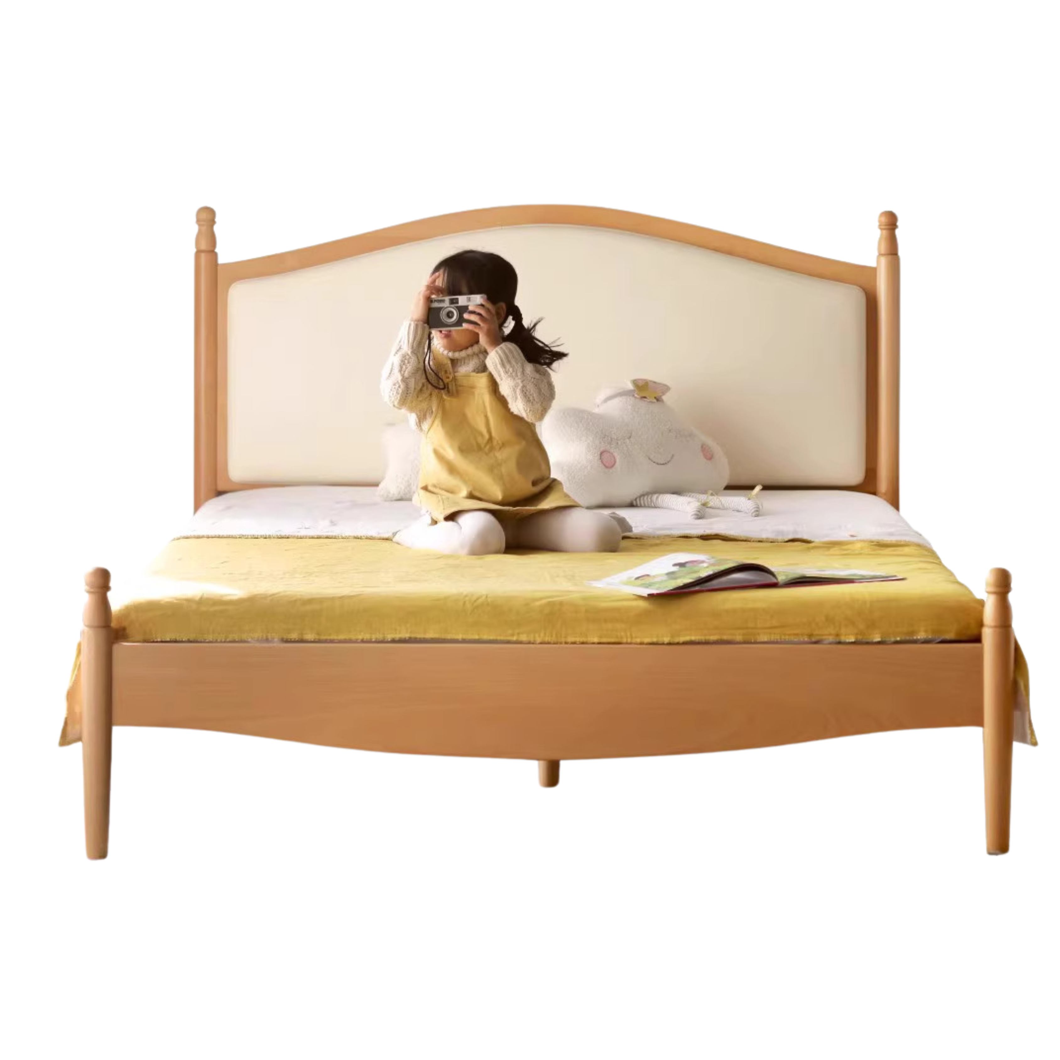 Beech,Poplar, Oak Solid wood Princess bed<