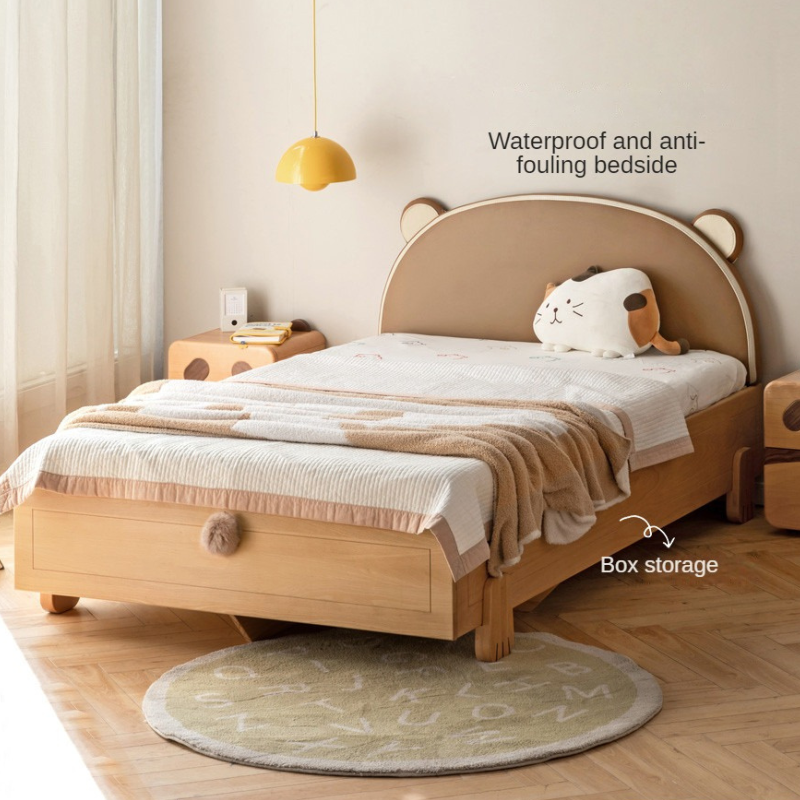 Beech, Oak solid wood Bear Box Bed<