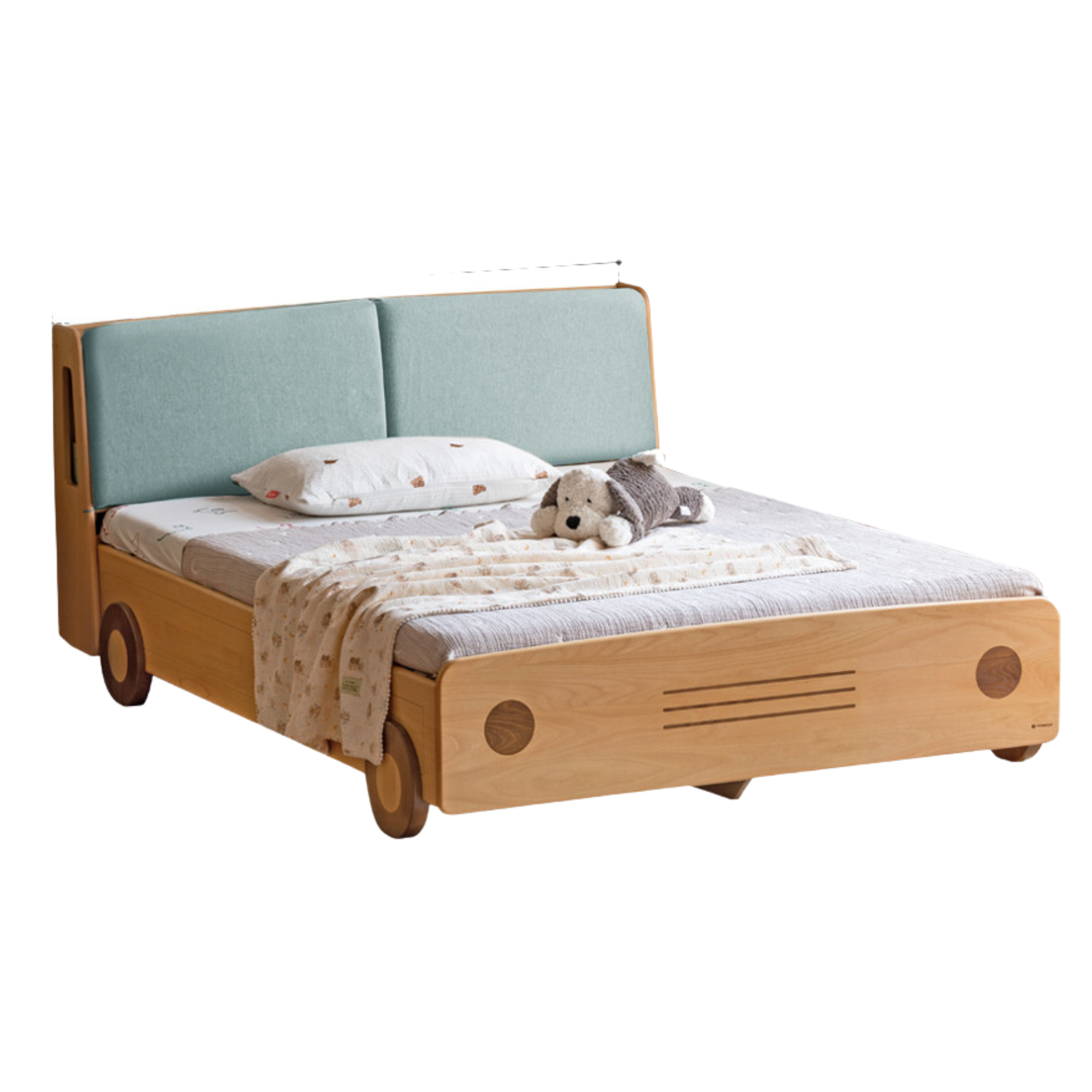 Beech Solid Wood Car Children's Box Bed<