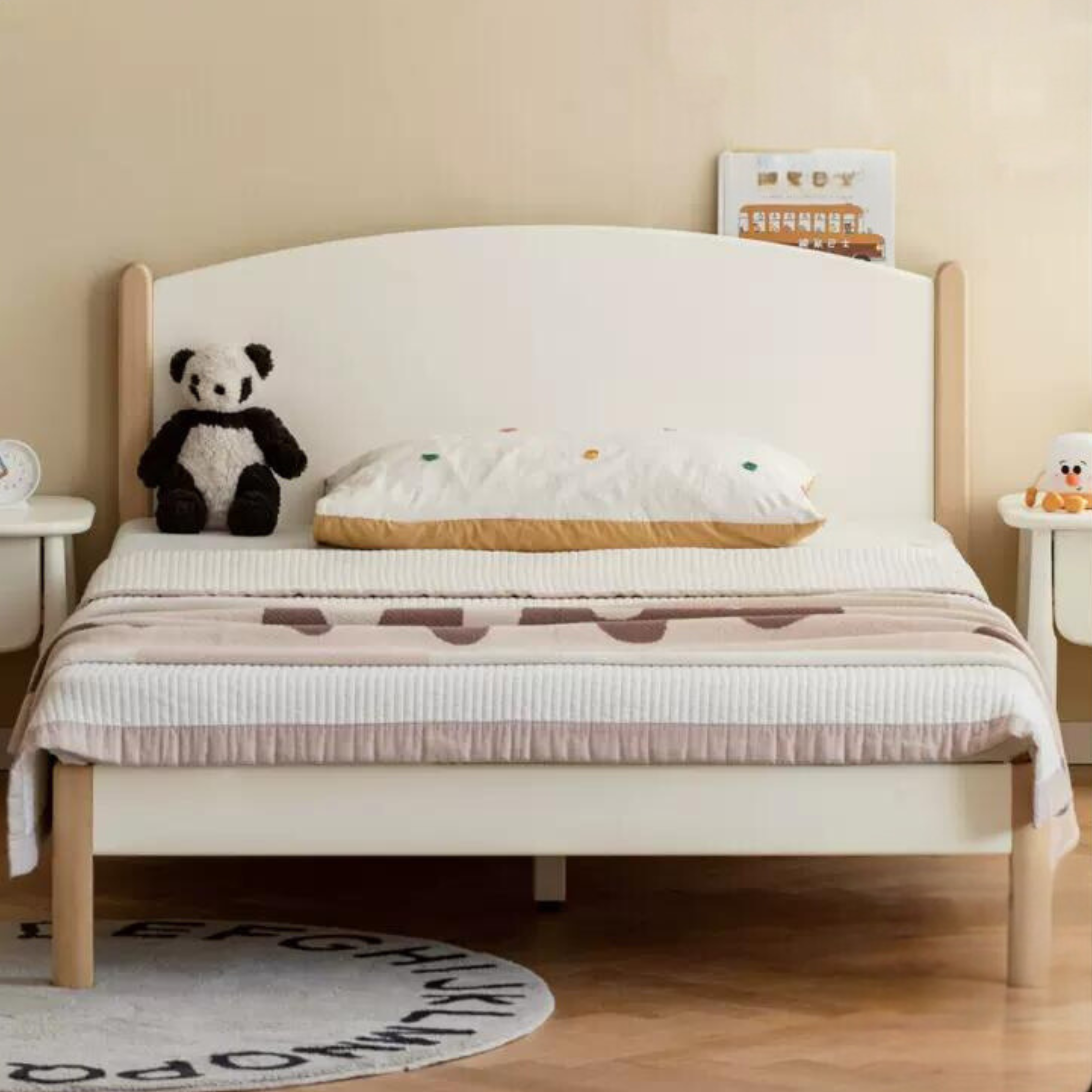 Poplar Solid Wood Children's Bed White<