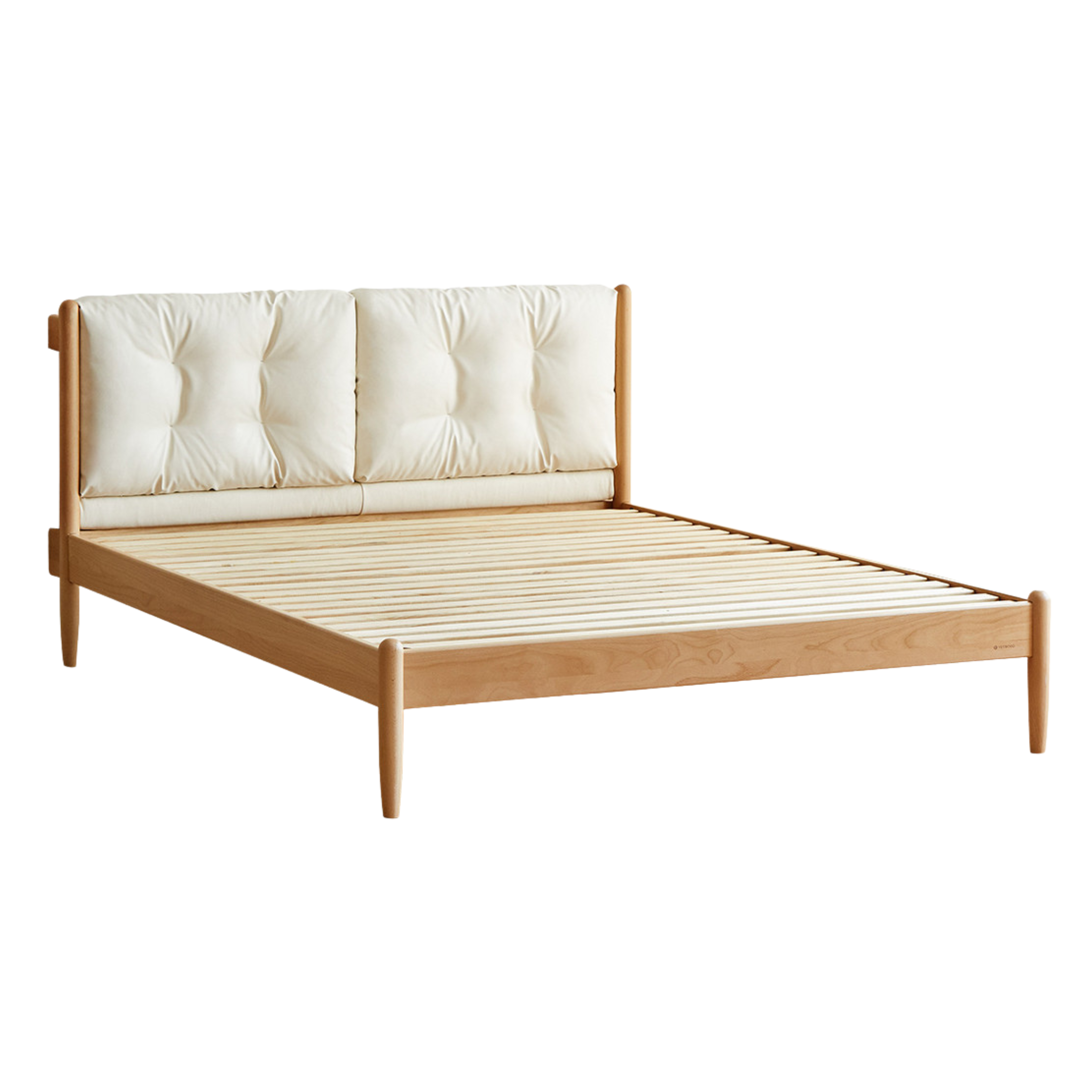 Beech Solid Wood Children's bed with organic leather<