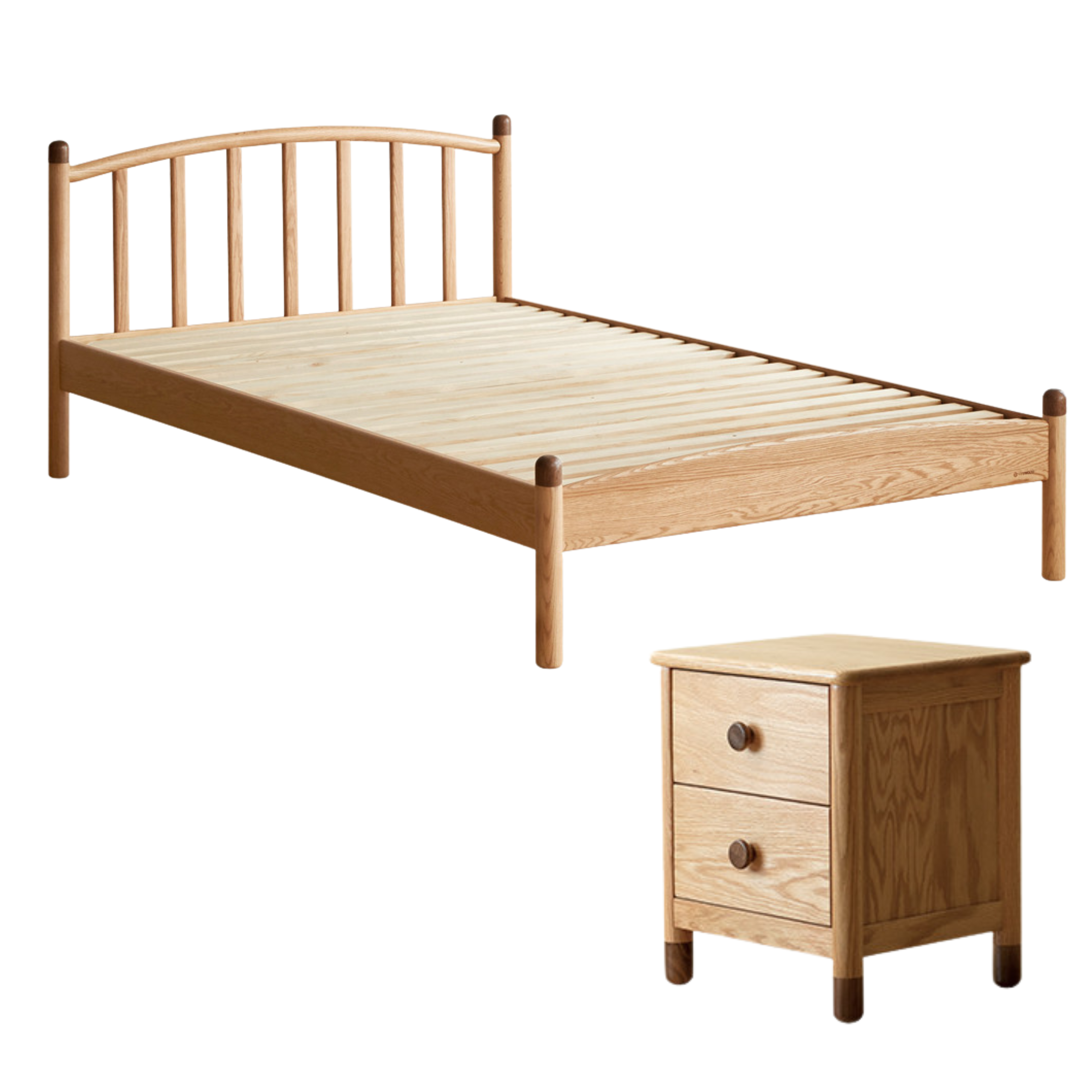 Oak solid wood Match stick vertical strip bed<