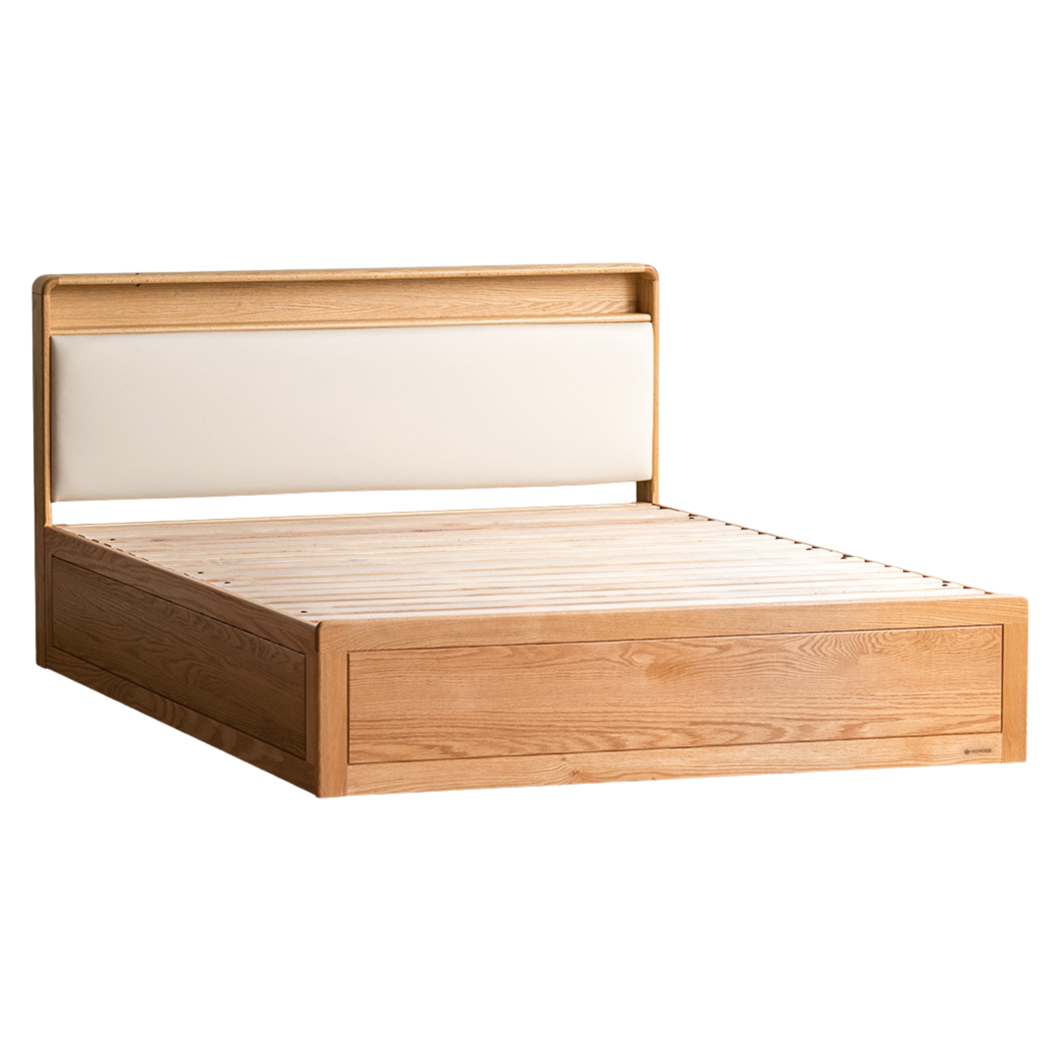 Oak solid wood Multifunctional storage bed with LED light<