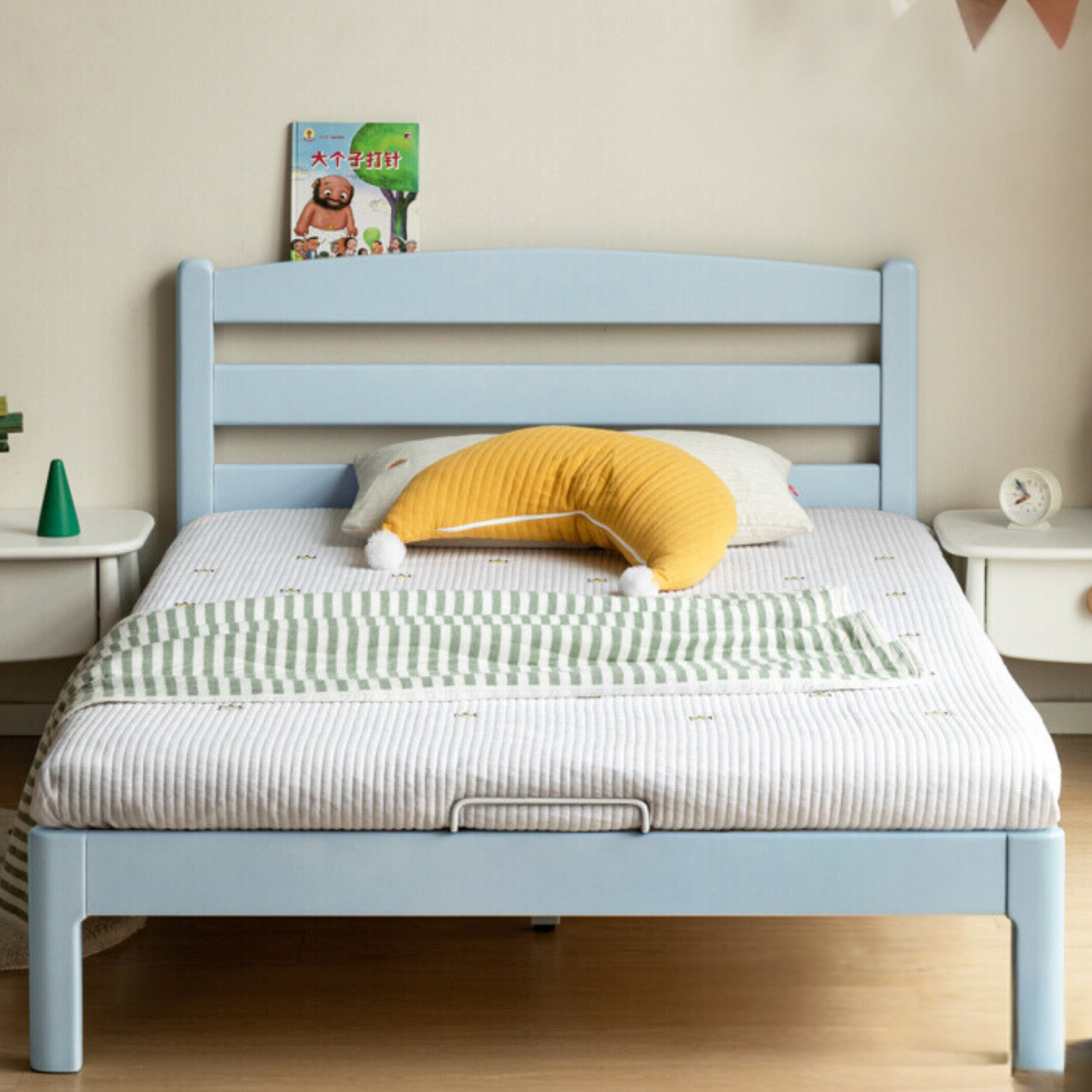 Rubber Wood Children's Modern Simple Bed Boys Girls