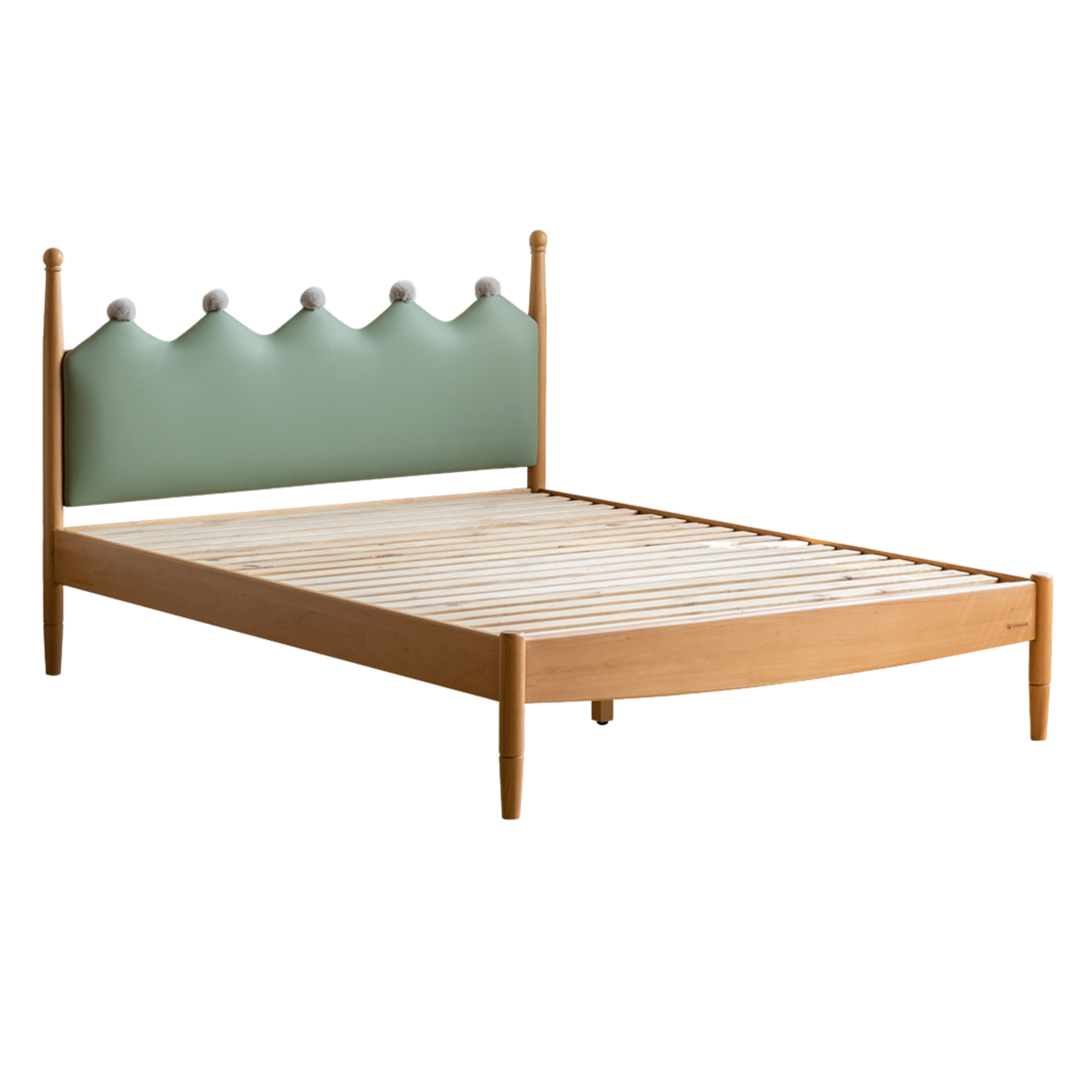 Beech Solid Wood with organic leather Modern Children's Girl Princess Bed<