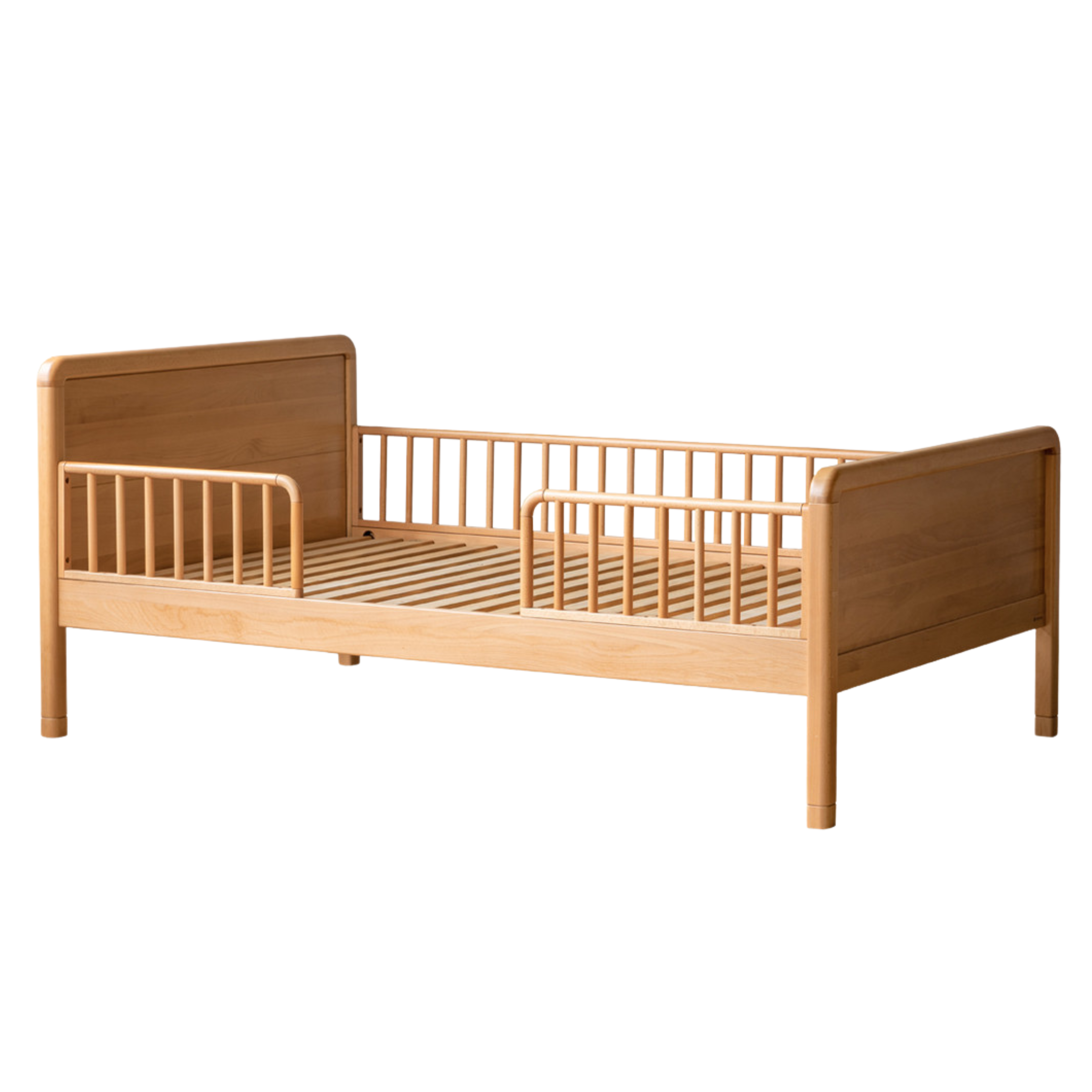 Beech solid wood children's bed with guardrail spliced bed<