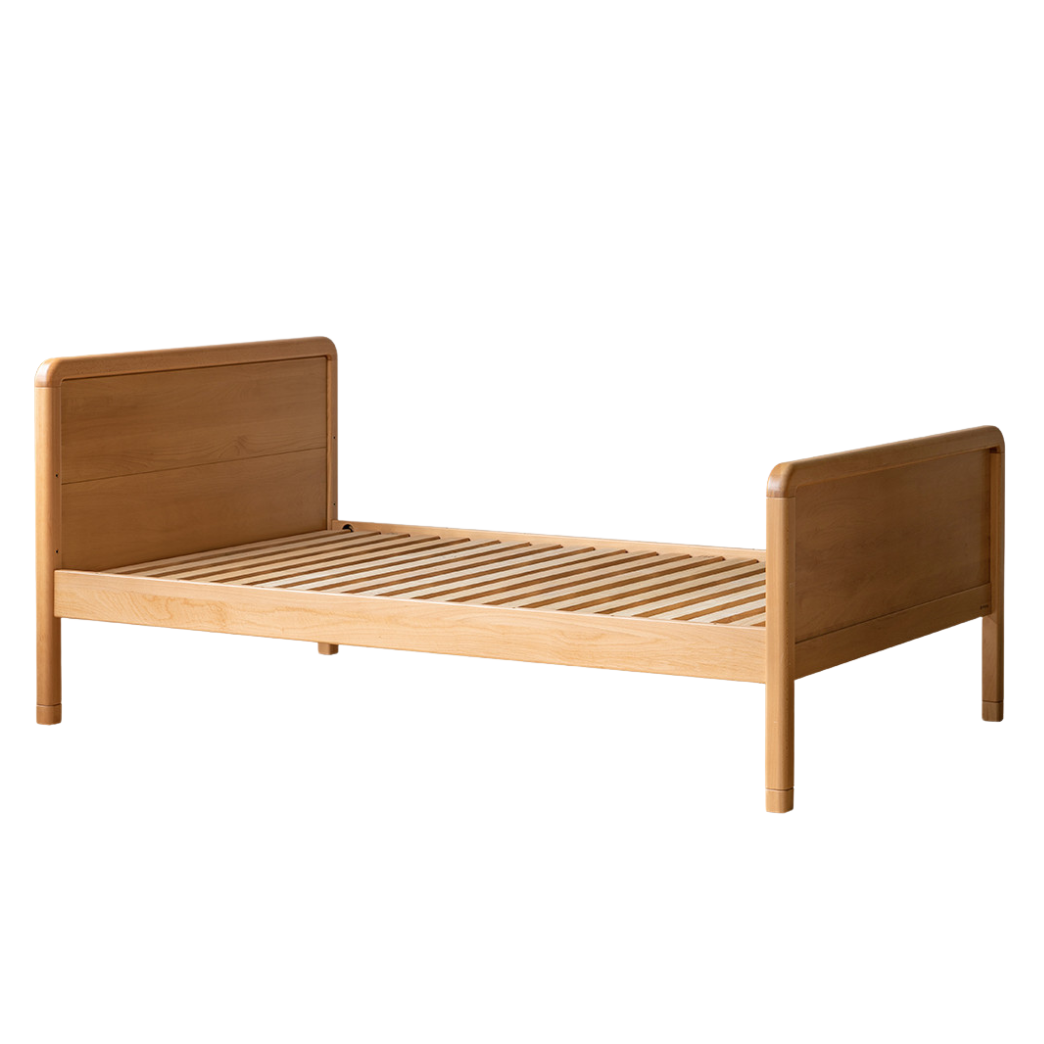 Beech solid wood children's bed with guardrail spliced bed<