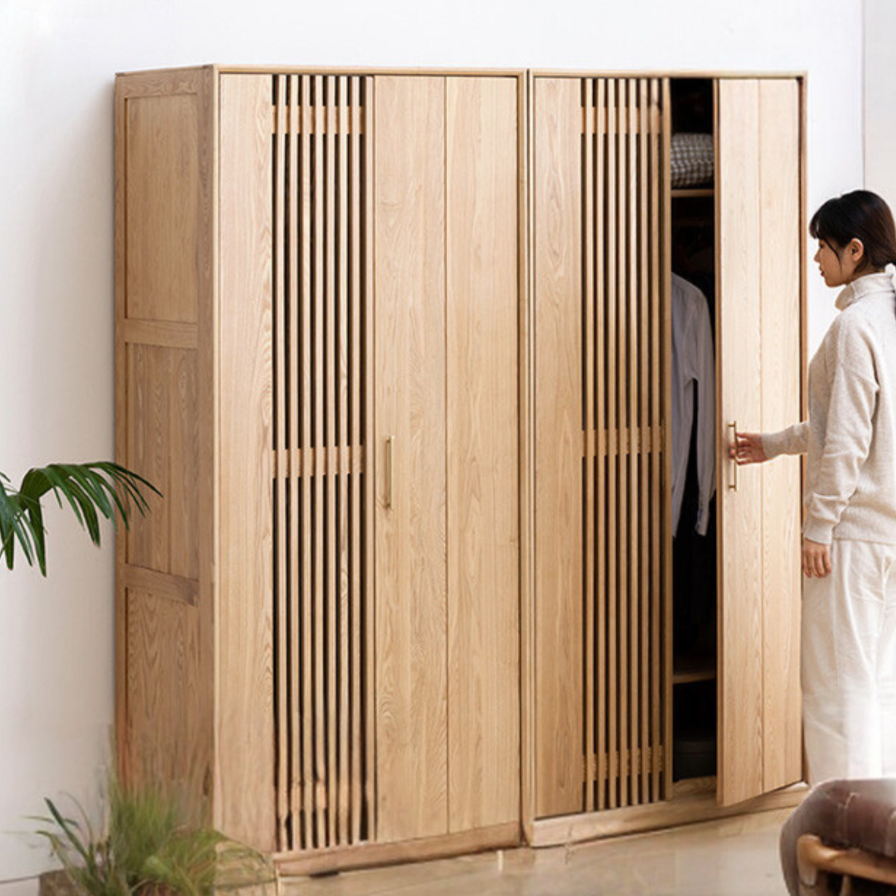 Ash solid wood wardrobe :