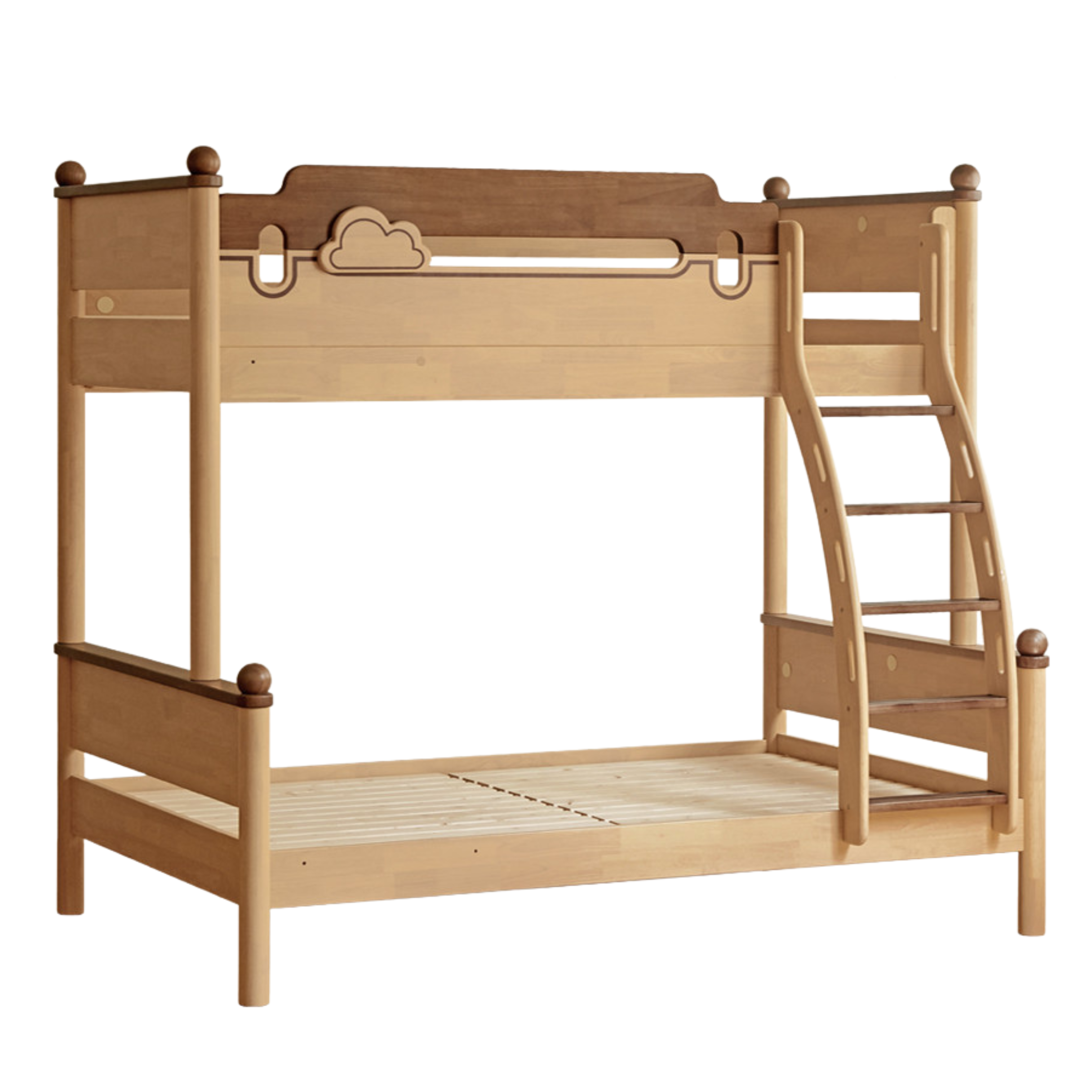 Rubber wood bunk bed.