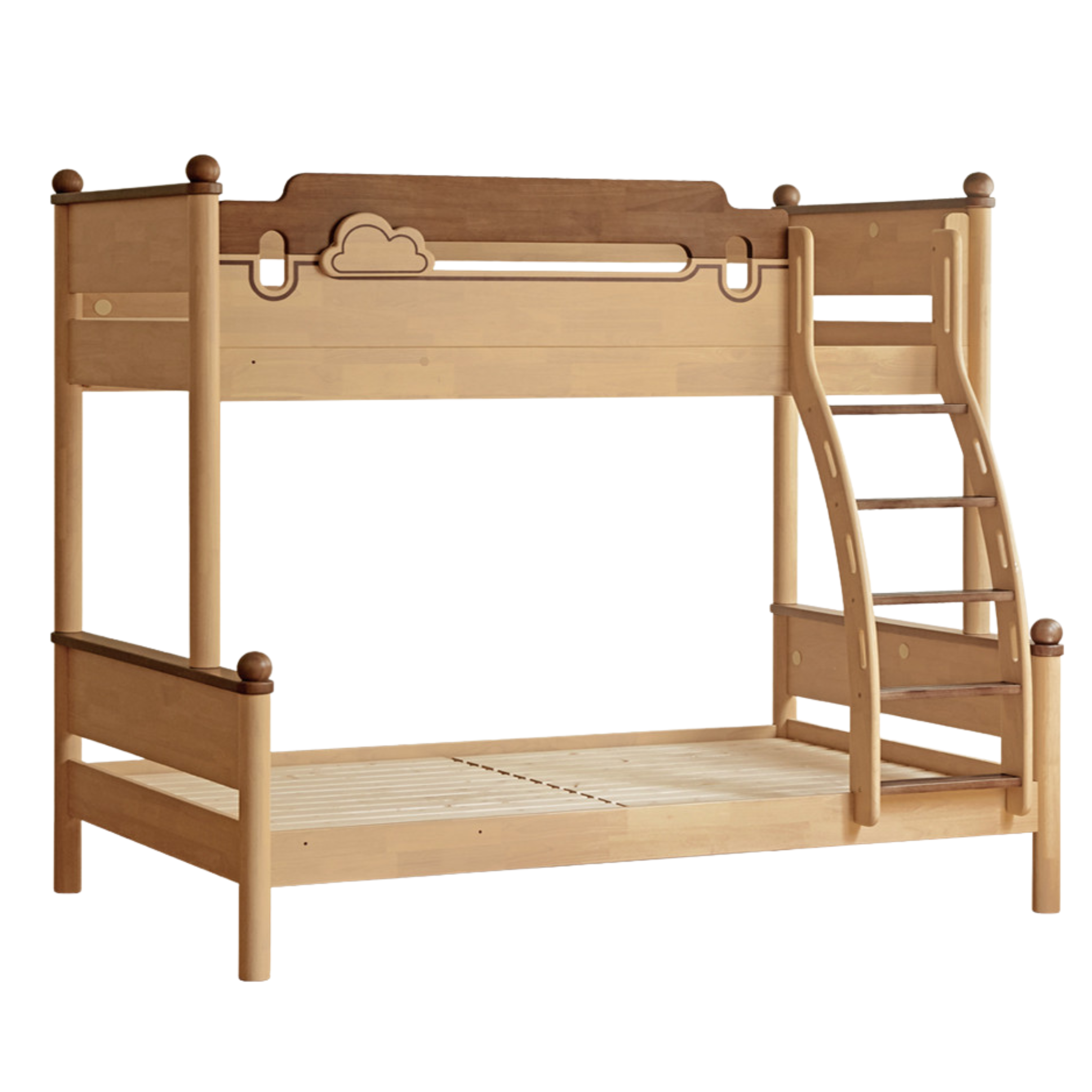 Rubber wood bunk bed.