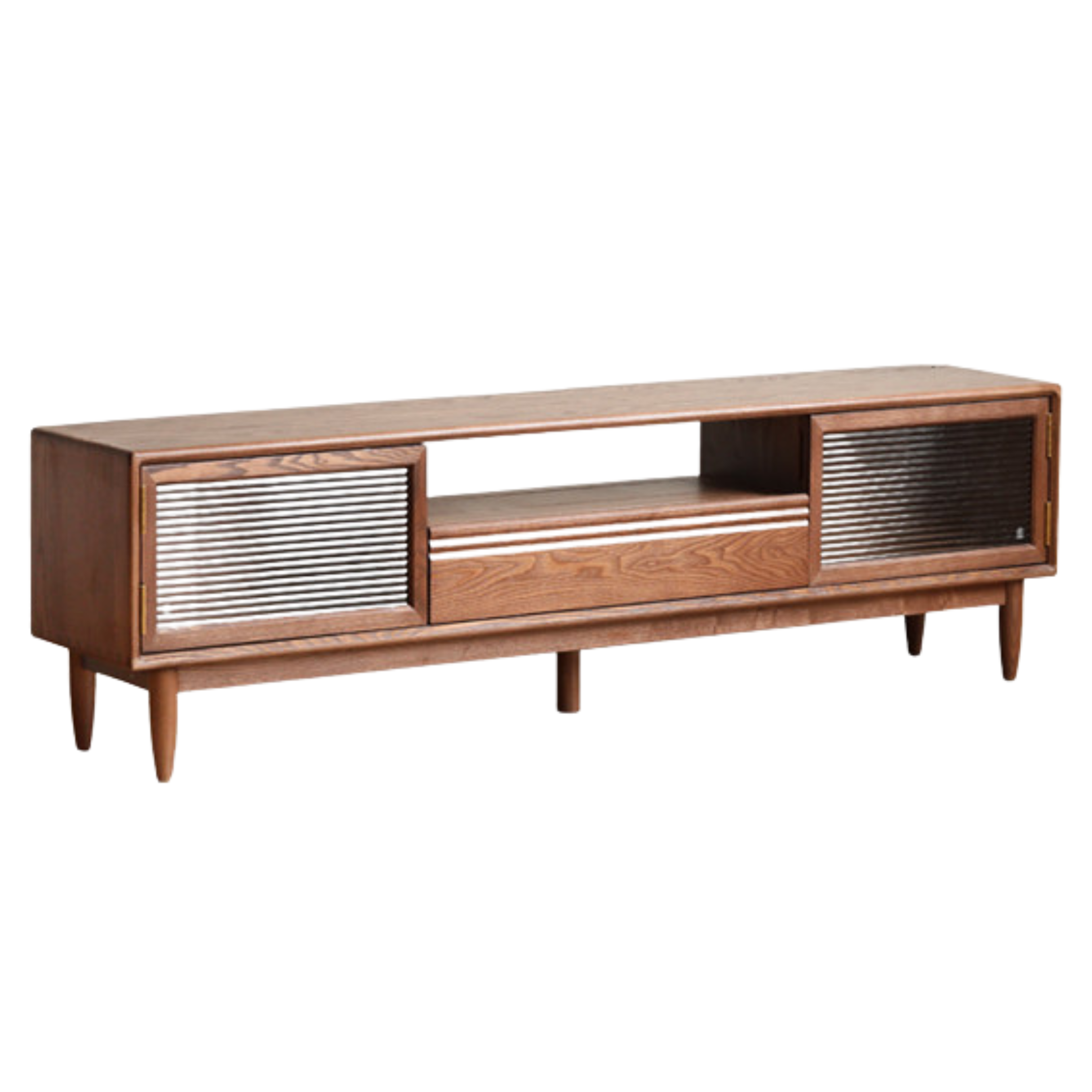 Ash solid wood modern floor TV cabinet-