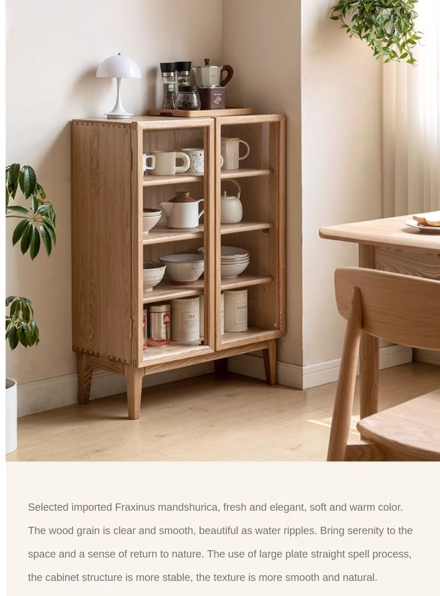 Ash Solid Wood Storage Sideboard