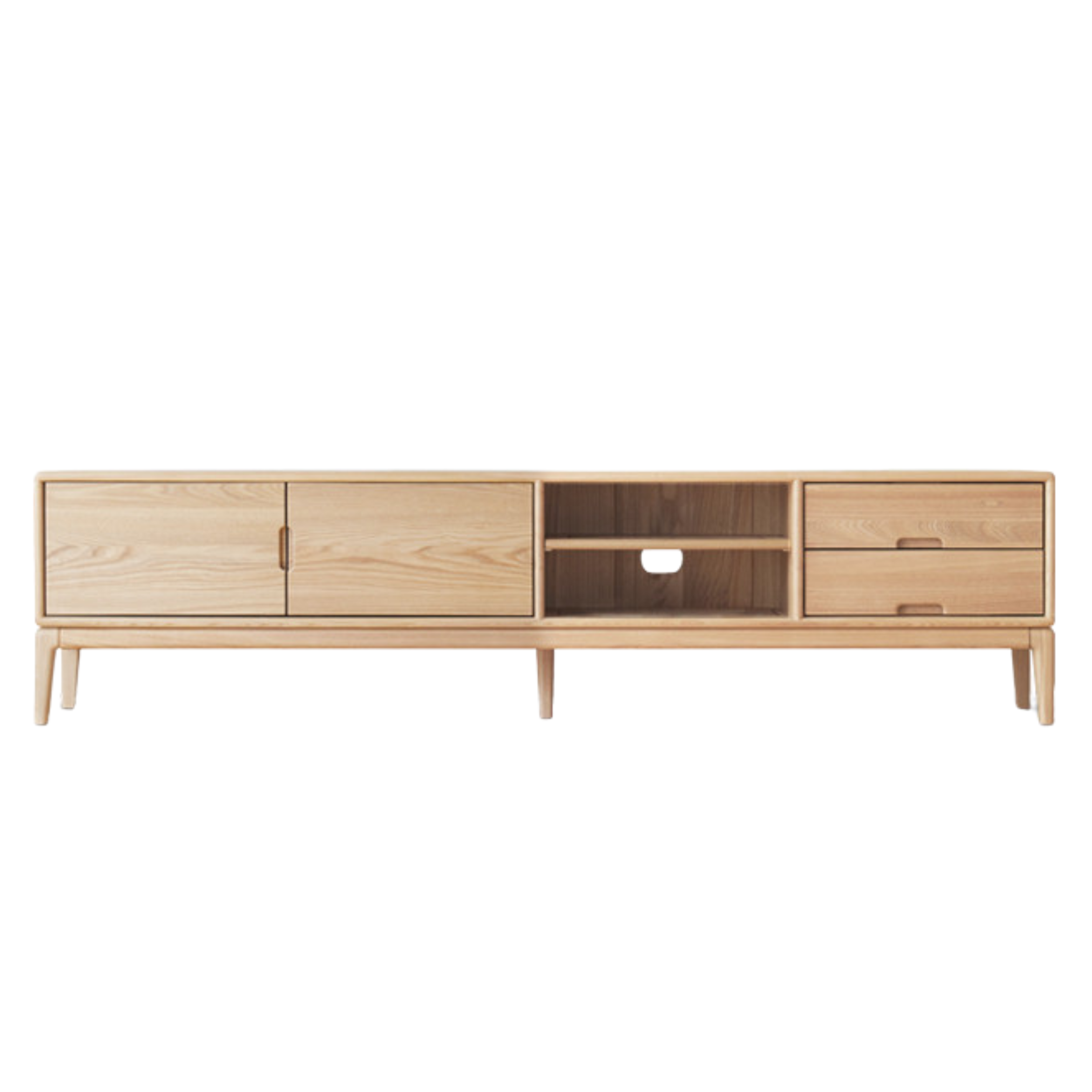 Ash solid wood simple floor TV cabinet-