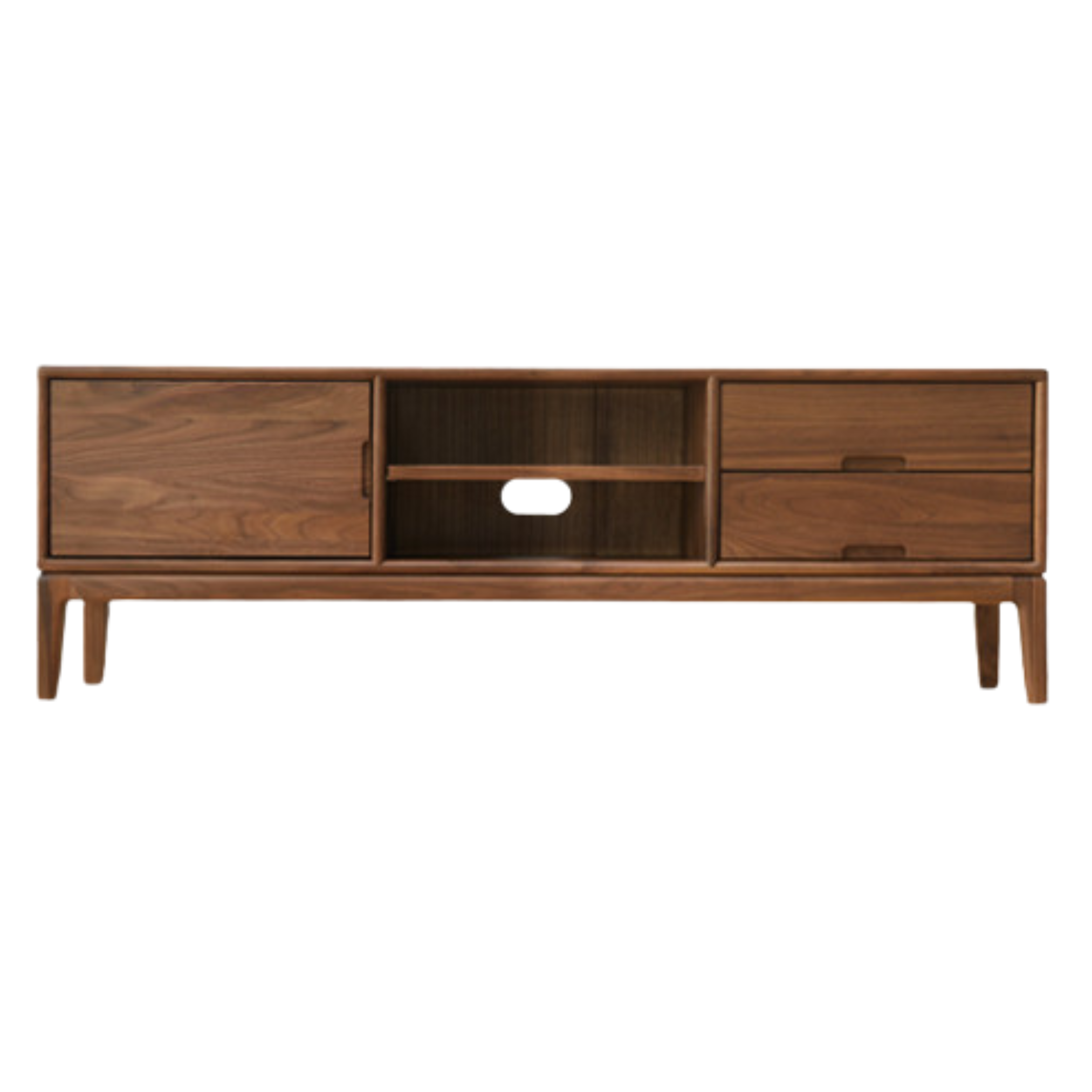 Ash, black walnut solid wood modern simple TV cabinet,