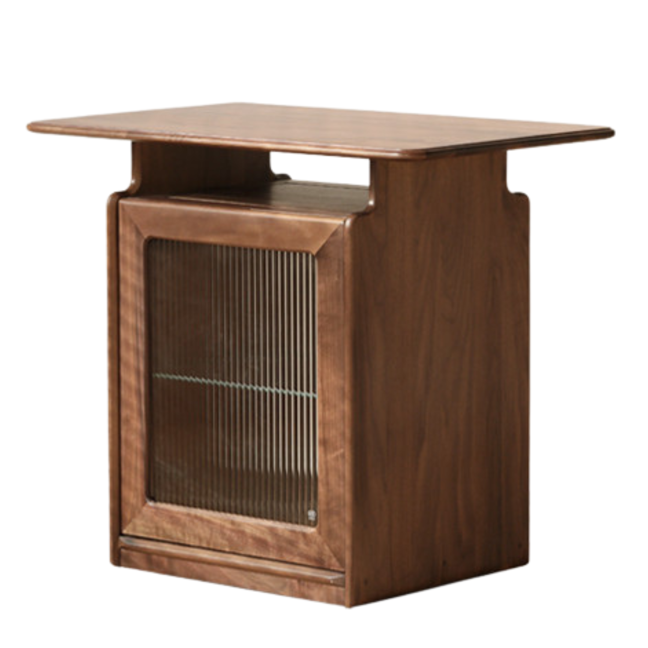 Ash, Black Walnut Solid Wood Mobile Tea Cabinet