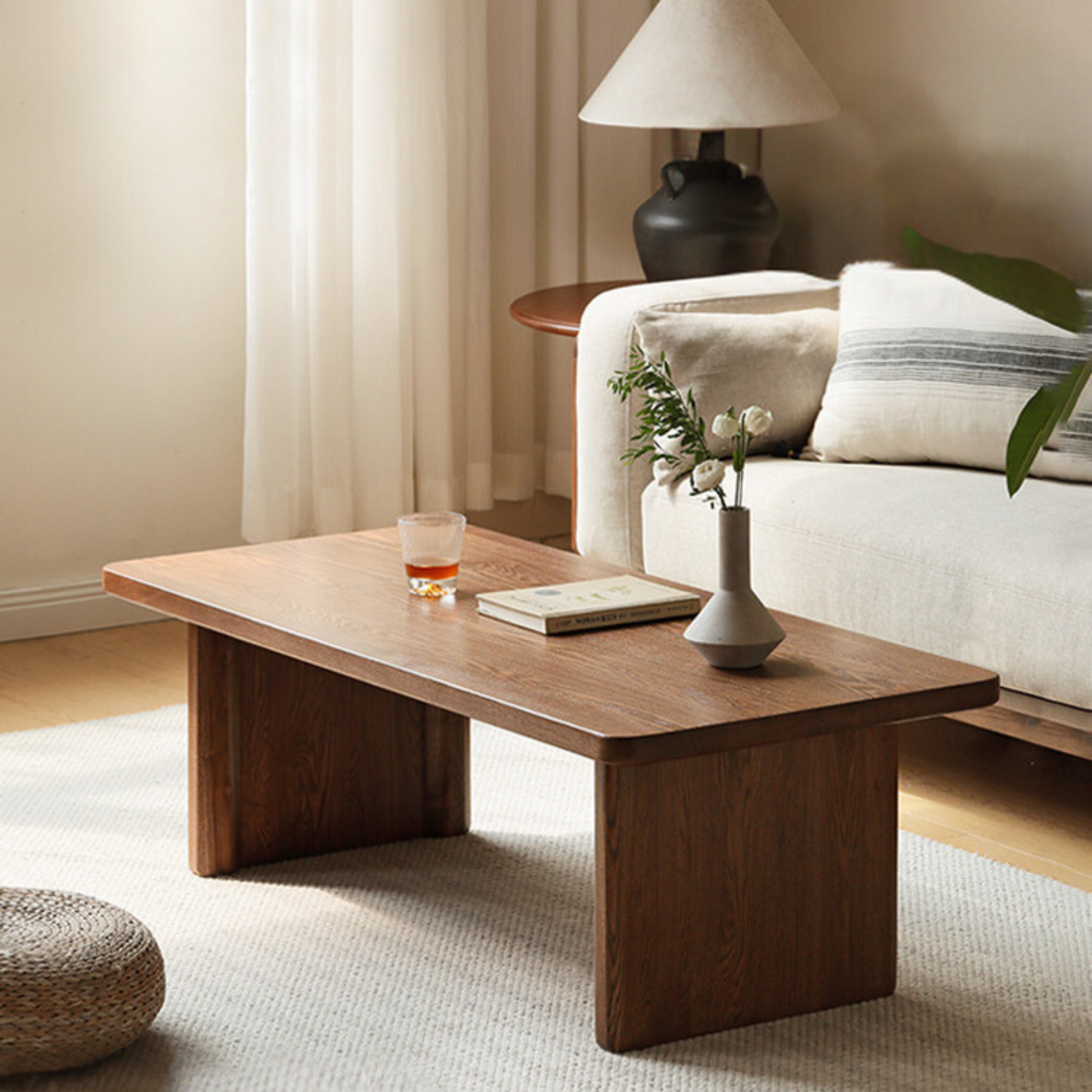 Ash solid wood modern small tea table-